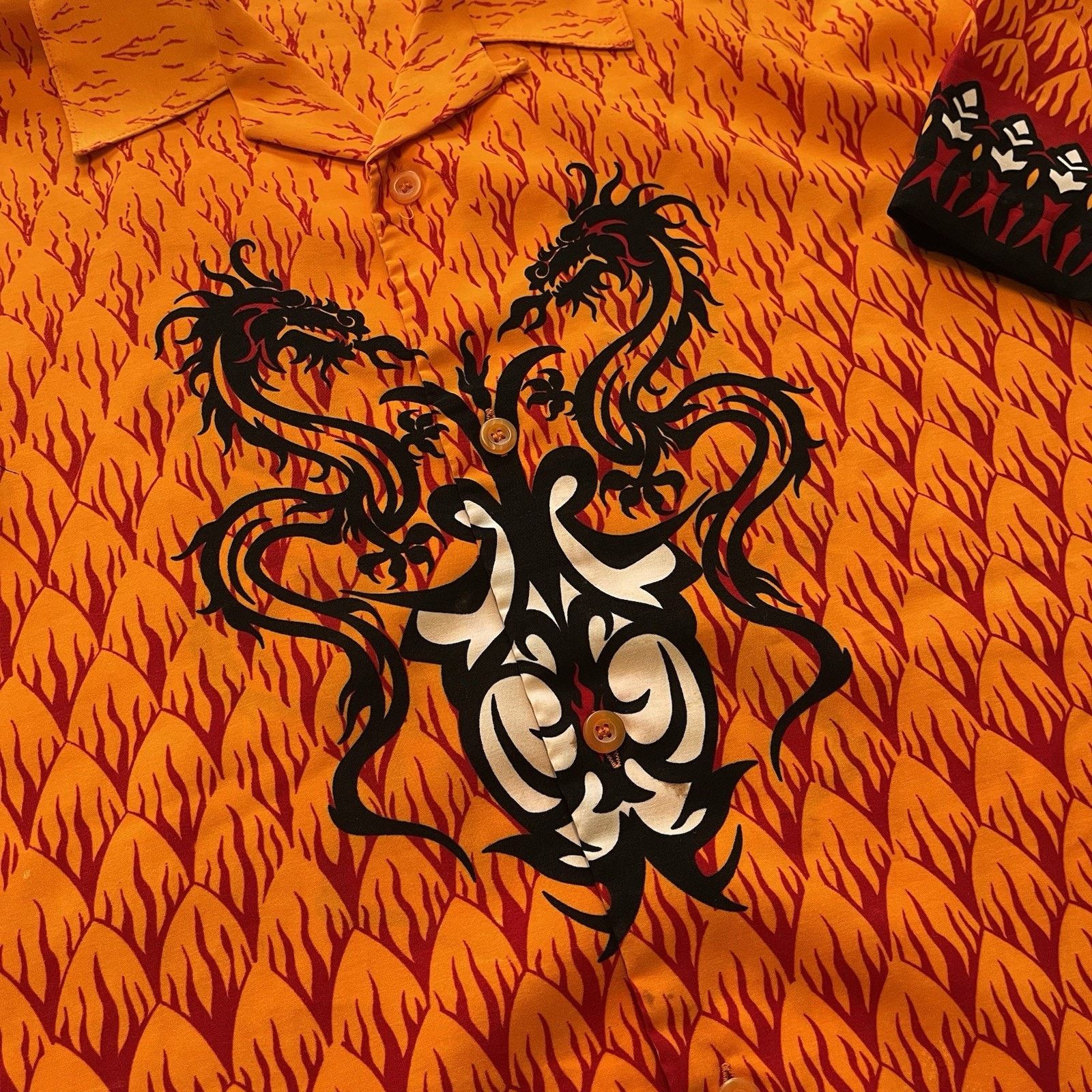 Dragonfly Vtg Dragonfly Clothing Shirt Mens 2XL Dueling Dragons Fire Size US XXL / EU 58 / 5 - 5 Thumbnail