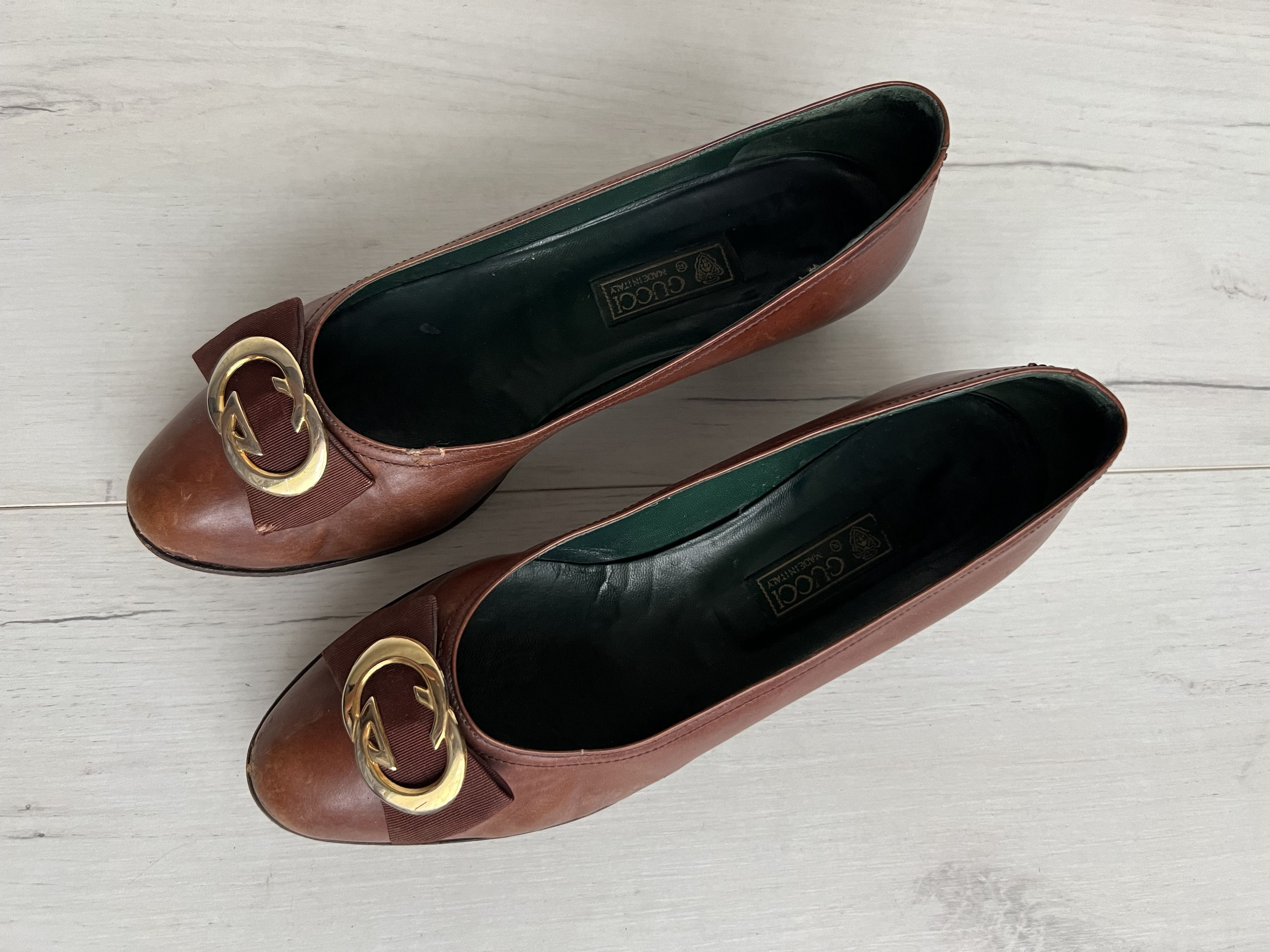 Gucci VINTAGE 70's GUCCI BIG METAL LOGO GG PUMPS HEELS LOAFERS Size US 6.5 / IT 36.5 - 2 Thumbnail