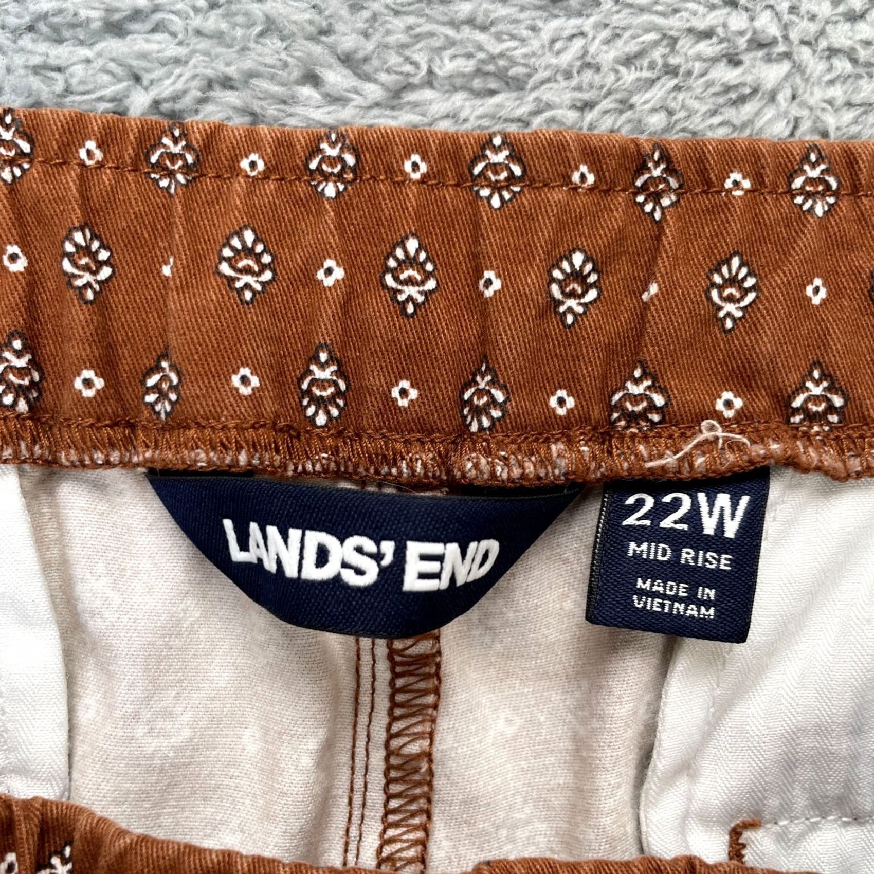 Lands' End Lands' End Pants Womens 22W Capri Mid Rise Cotton Spandex Brown Twill Pockets Stretch Casual Workwear 22 in Inseam Size 40" / US 18 - 3 Thumbnail