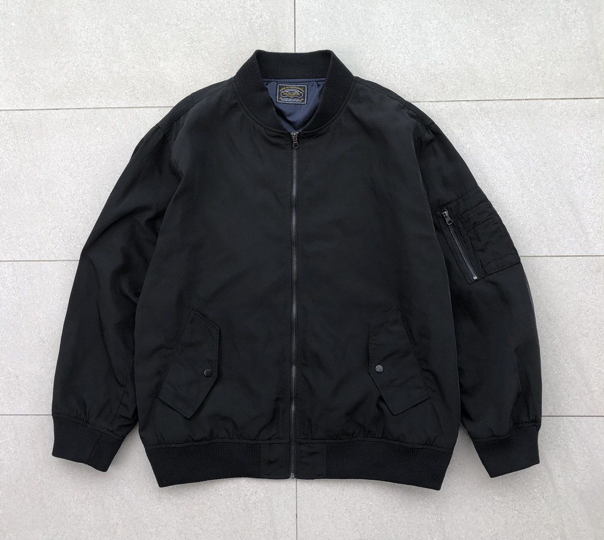 Japanese Brand Vintage Panaspur Ma-1 Black Bomber Jacket Big Size : 5L Size US XXL / EU 58 / 5 - 2 Thumbnail