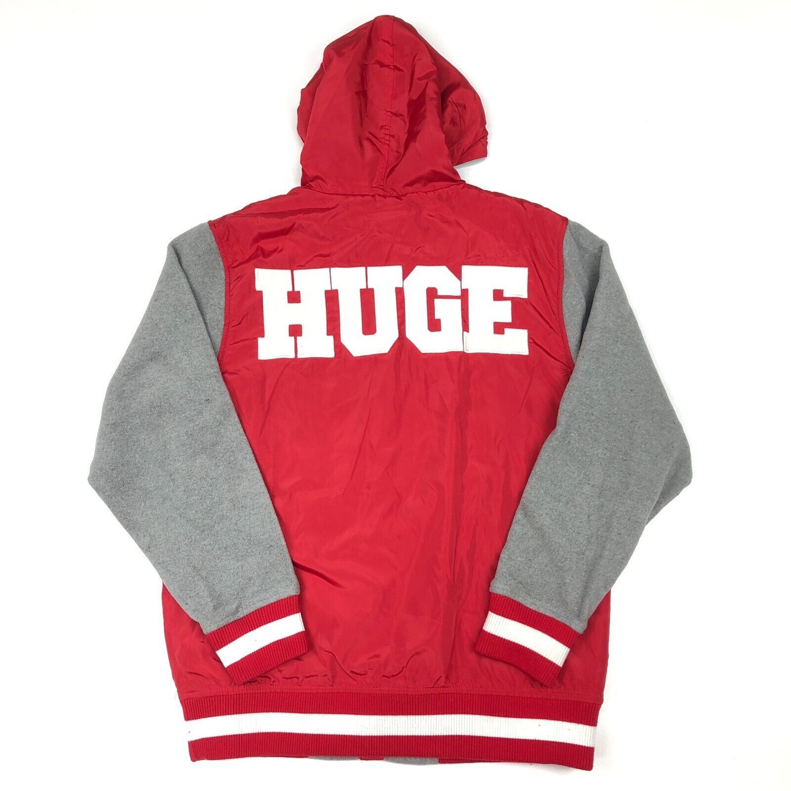 The Hundreds The Hundreds Red Gray Varsity Hooded Jacket Coat Large L Size US L / EU 52-54 / 3 - 5 Thumbnail