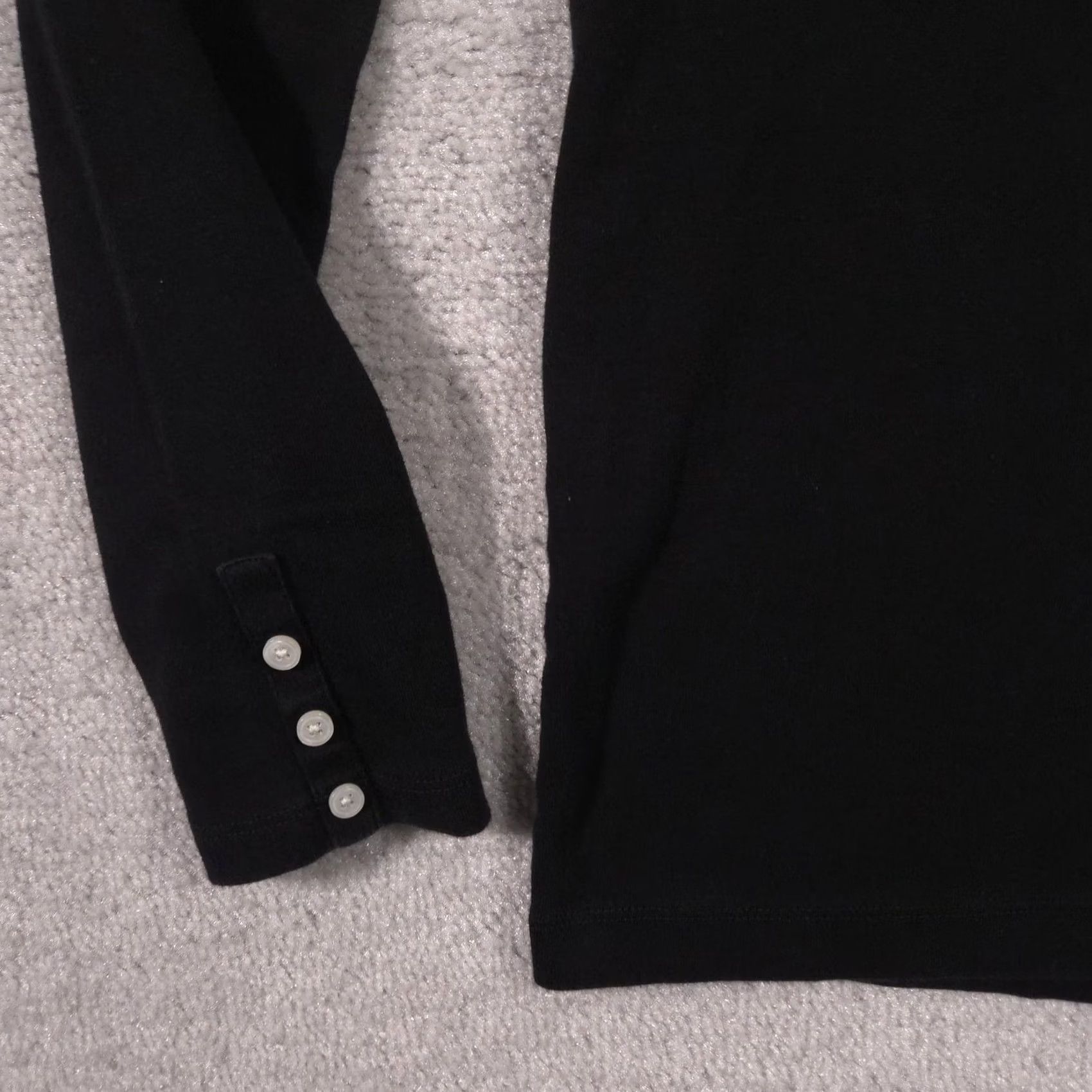 J.Crew J.Crew Shirt Womens M Black Boat Neck Long Sleeve Button Cuff Stretch Top Size M / US 6-8 / IT 42-44 - 3 Thumbnail