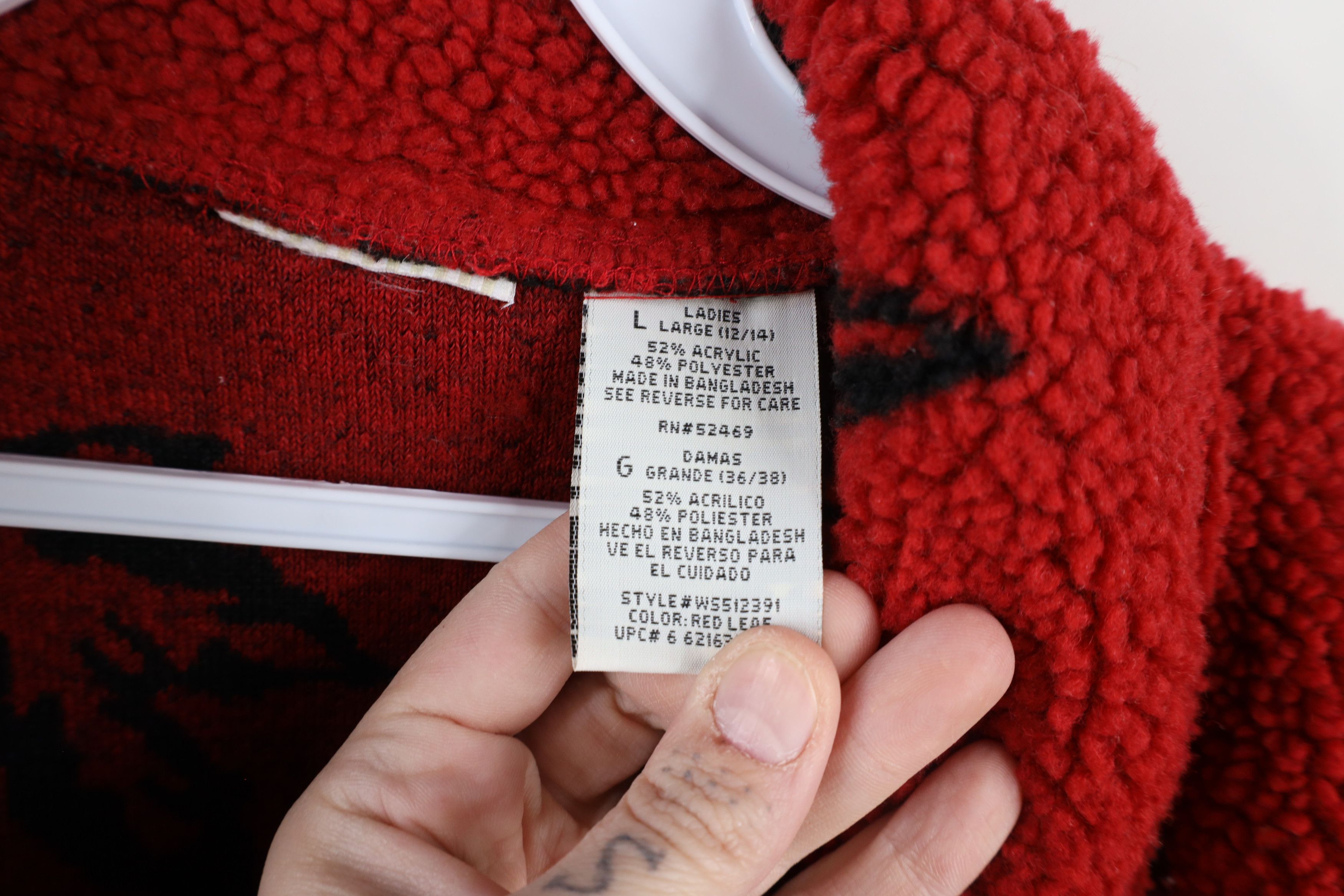 Vintage Vintage 90s Streetwear Fleece Leaf All Over Print Jacket Size L / US 10 / IT 46 - 6 Thumbnail