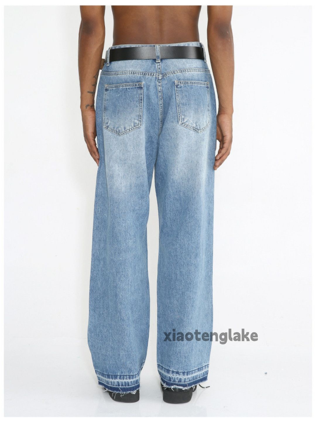 Jean Unisex washed faded loose baggy hiphop y2k jeans Size US 32 / EU 48 - 8 Thumbnail