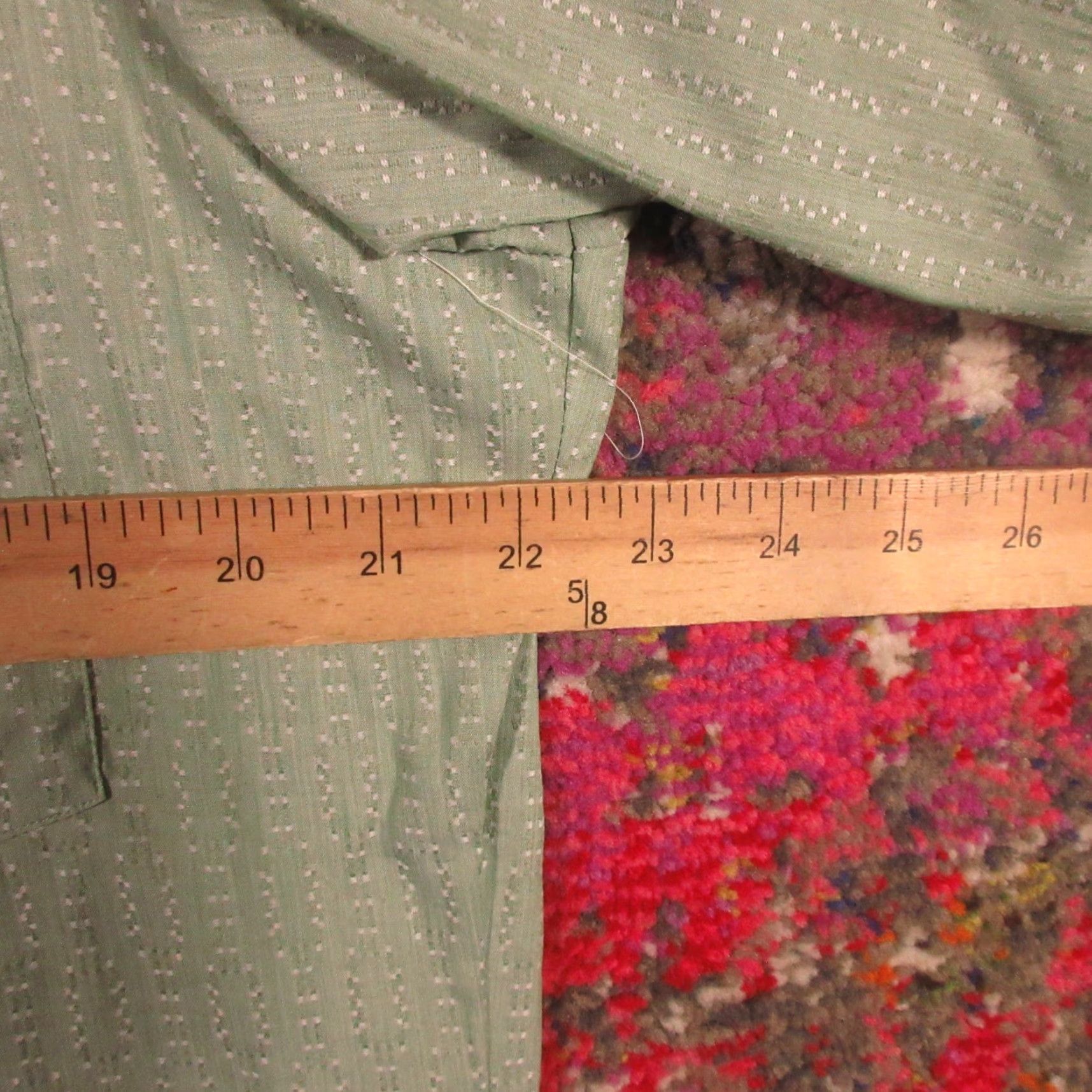 Sears VINTAGE Sears The Comfort Shirt Mens 15.5 Green Perma-Prest 70s Dagger Collar Dress Shirt Short Sleeve Button Front Casual Business Men Regular Size L Size US L / EU 52-54 / 3 - 5 Thumbnail