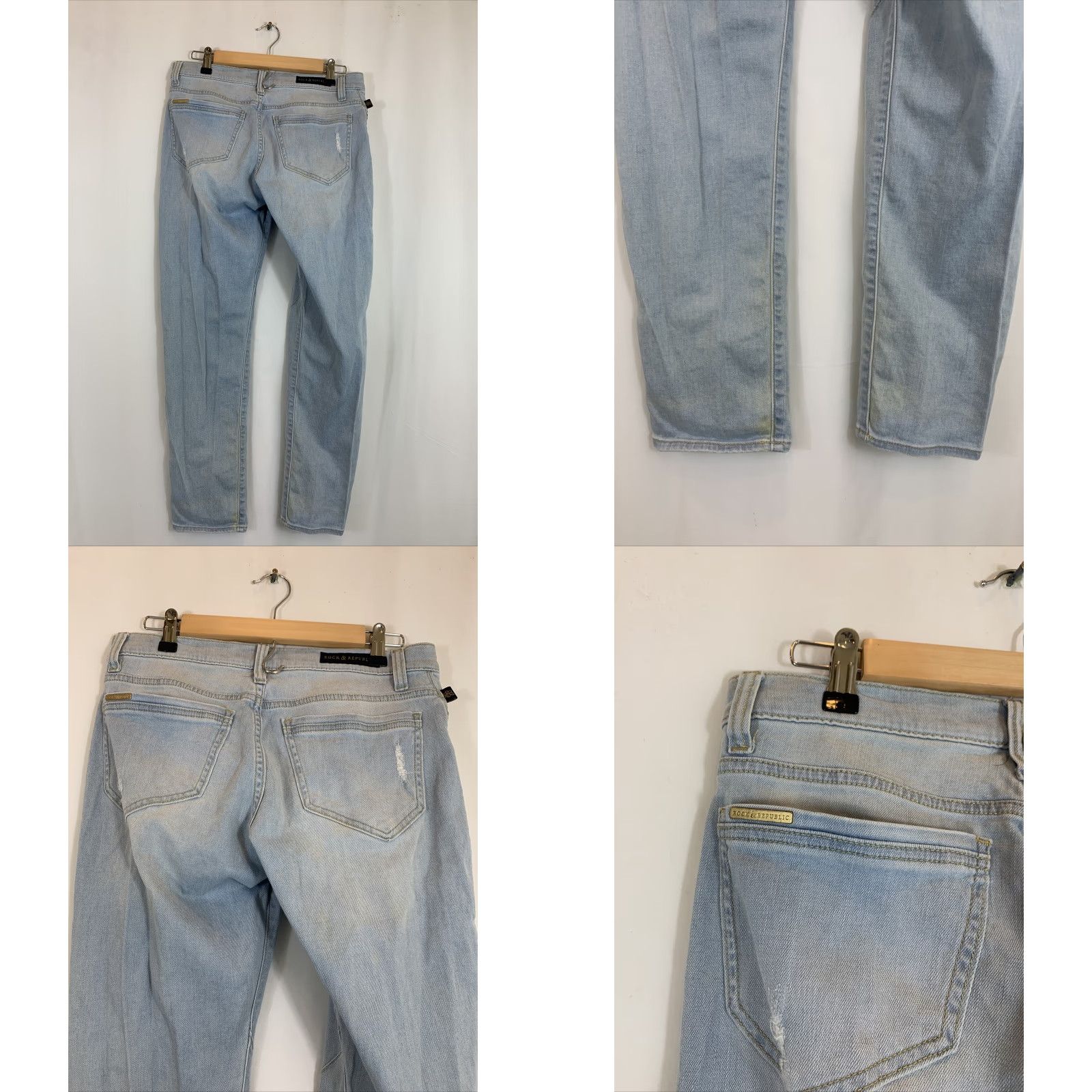 Vintage Rock & Republic Jeans Skinny Womens Size 8 Light Wash Distressed Jeans Size 30" / US 8 / IT 44 - 8 Thumbnail