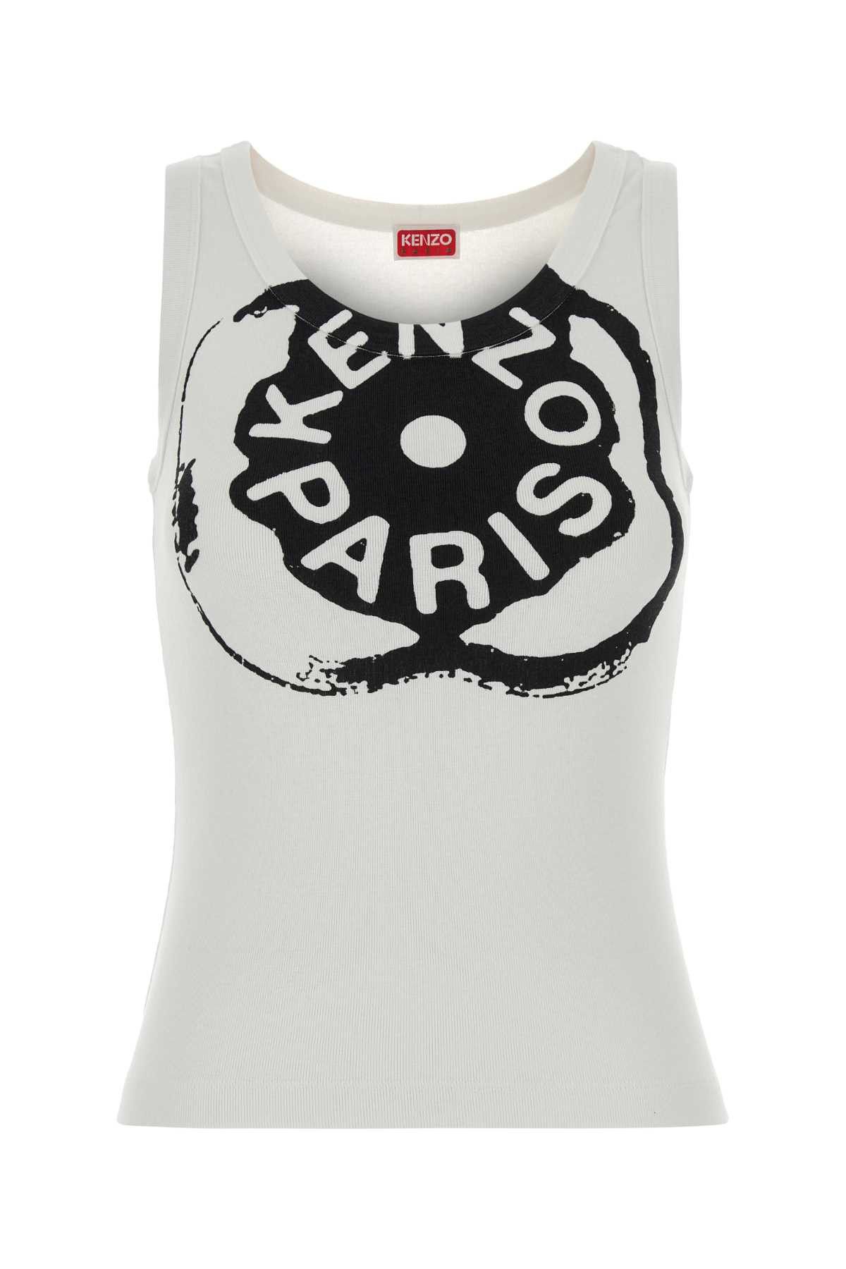 Kenzo White Stretch Tank Top Size XS / US 0-2 / IT 36-38 - 1 Thumbnail