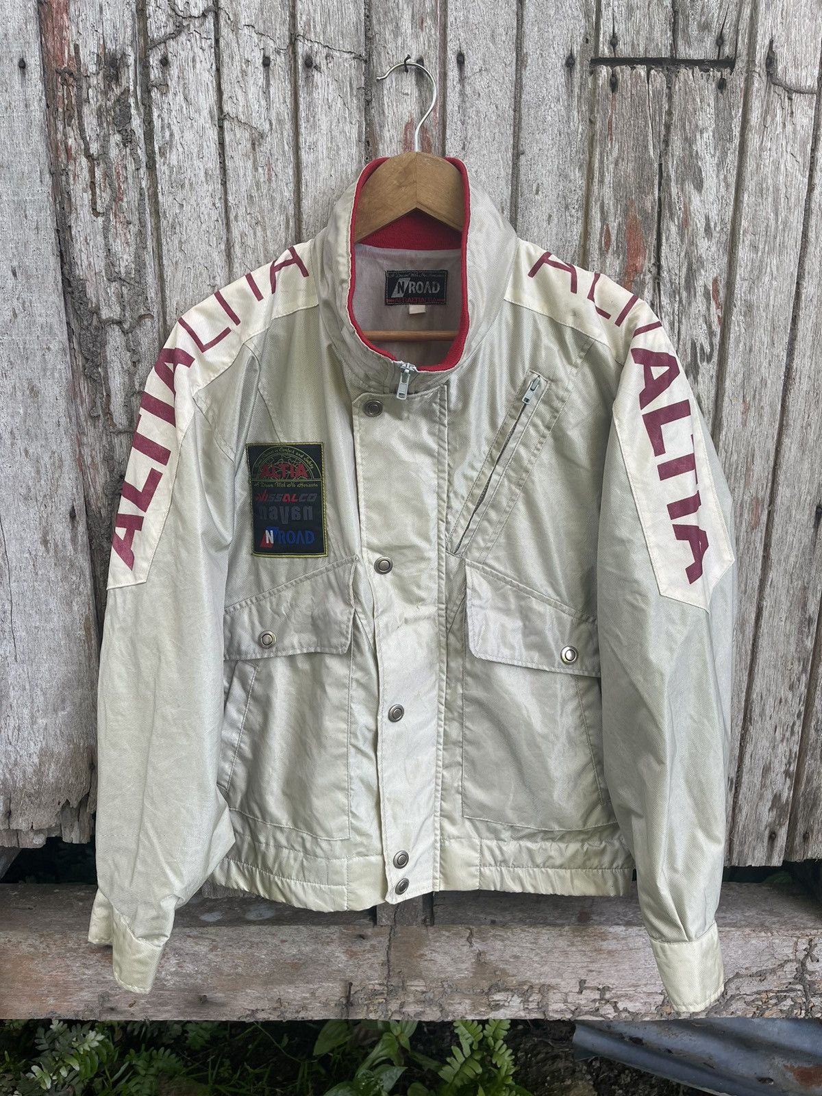 Japanese Brand × Vintage Vintage Altia Racing Jacket by N’ROAD – Grey/Red, Size L Size US M / EU 48-50 / 2 - 1 Thumbnail