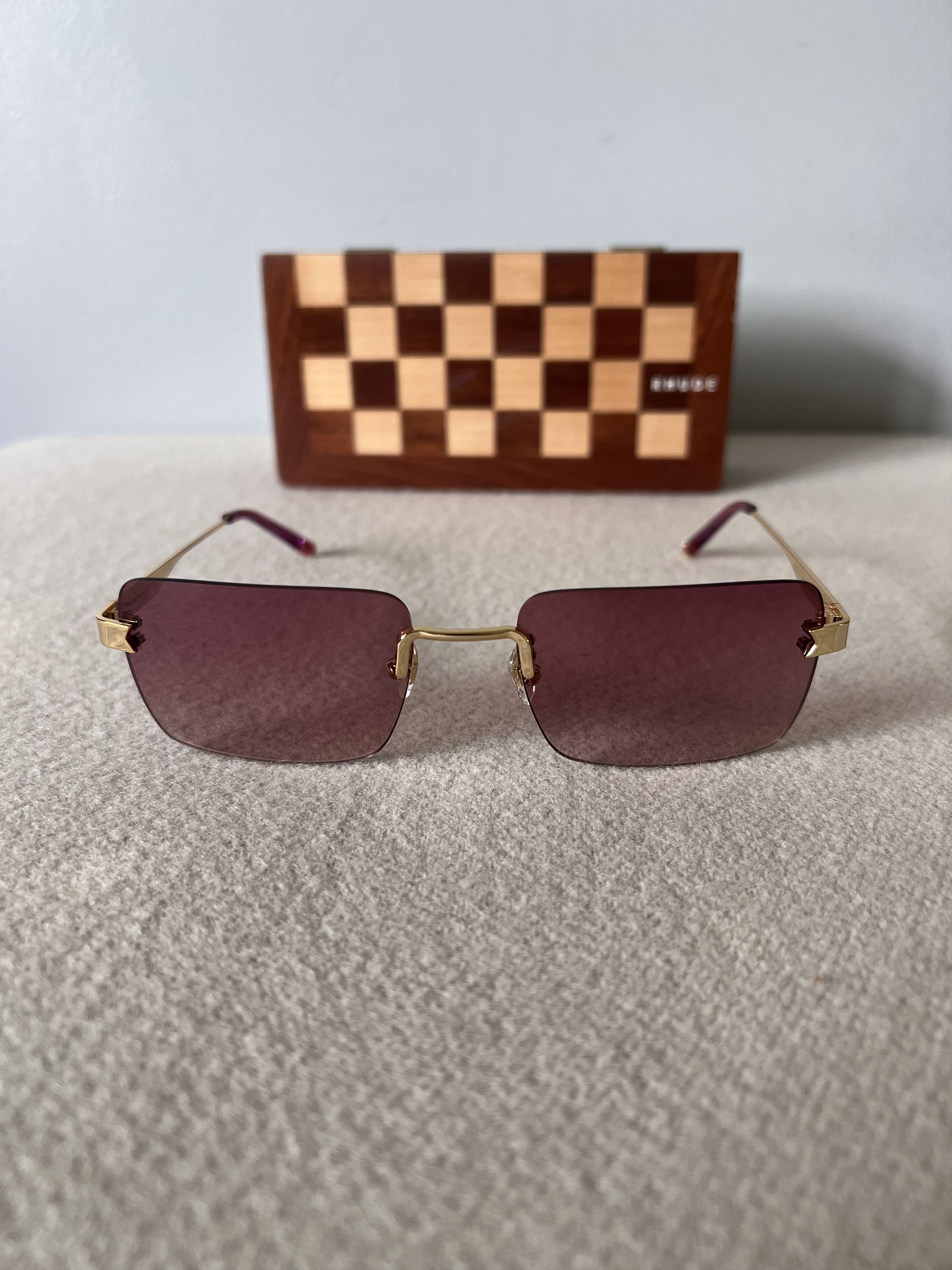Rhude Rhude New Money Sunglasses in Gold with Rose Lens Size ONE SIZE - 2 Thumbnail