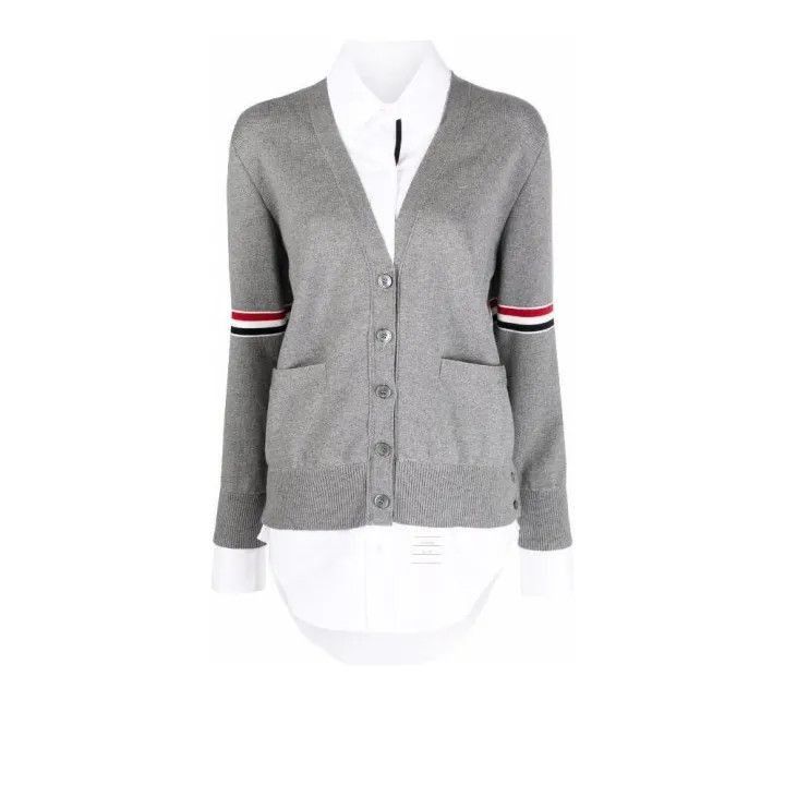 Thom Browne Thom Browne Gray Striped Knit Long Sleeve Top -2507 Size M / US 6-8 / IT 42-44 - 7 Thumbnail