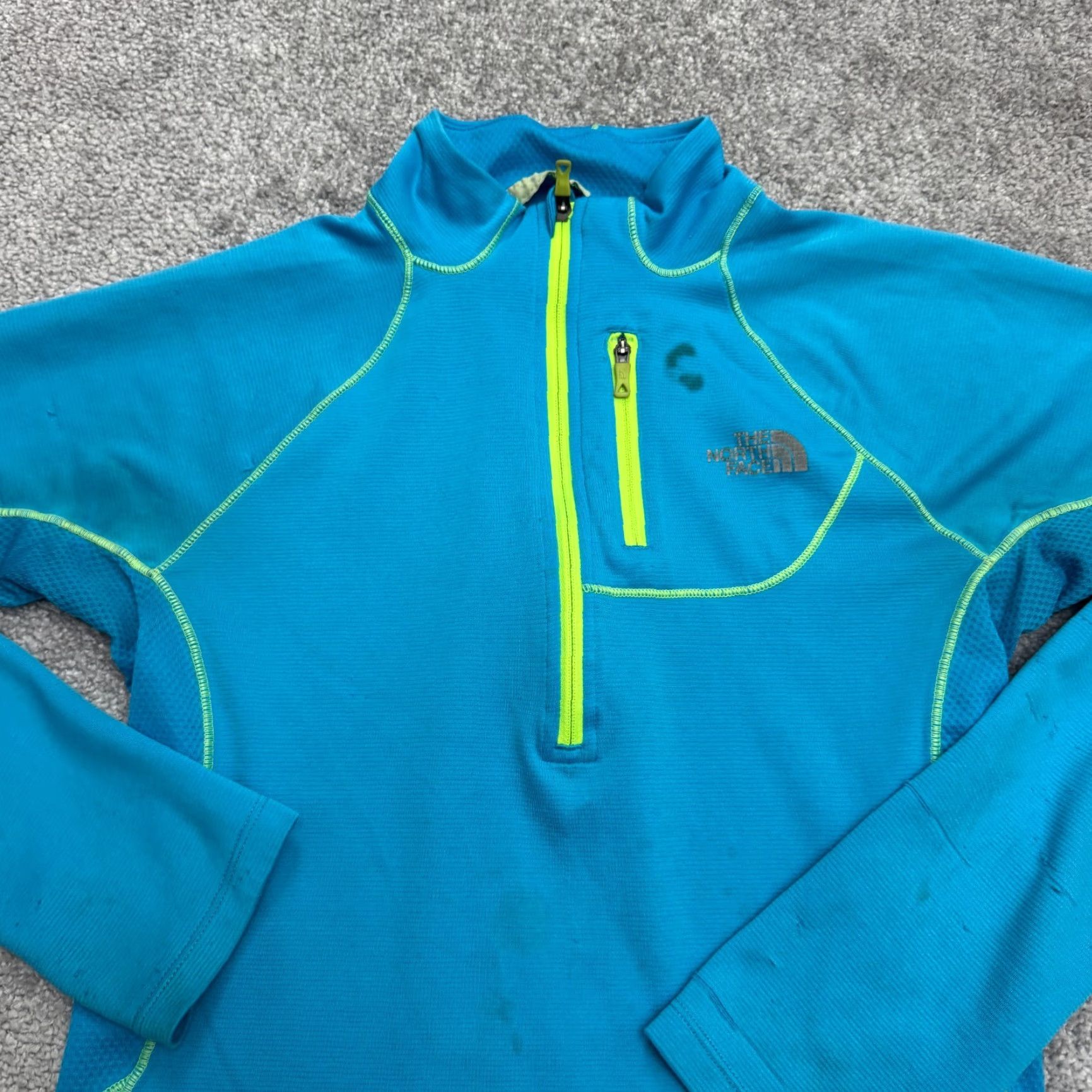 The North Face The North Face FlashDry 1/4 Zip Pullover Jacket Womens Small Blue Neon Green Size S / US 4 / IT 40 - 3 Thumbnail