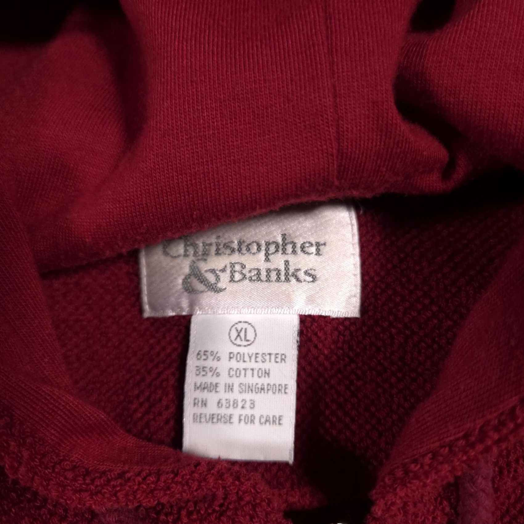 Vintage Christopher & Banks Hoodie Womens XL Red Zip Golf Embroidered Sweatshirt Size XL / US 12-14 / IT 48-50 - 7 Thumbnail
