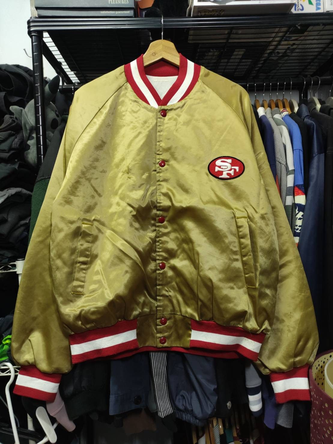 NFL Vtg 90's NFL San Francisco 49ers USA Satin Bomber Jacket Size US L / EU 52-54 / 3 - 1 Thumbnail