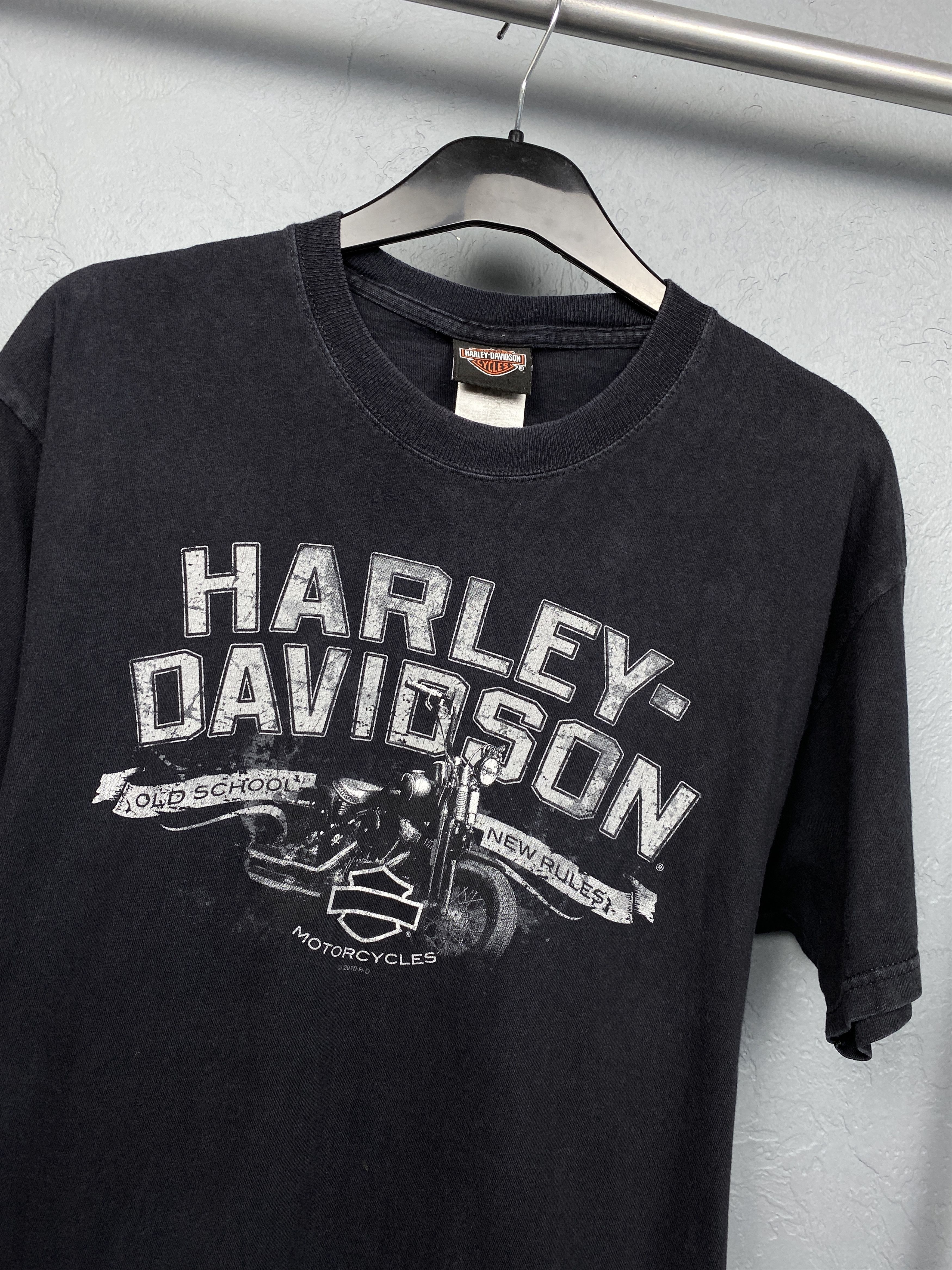 Harley Davidson × Vintage Harley Davidson 2010 Vintage Northern Lights Mens T-Shirt Size US L / EU 52-54 / 3 - 5 Thumbnail