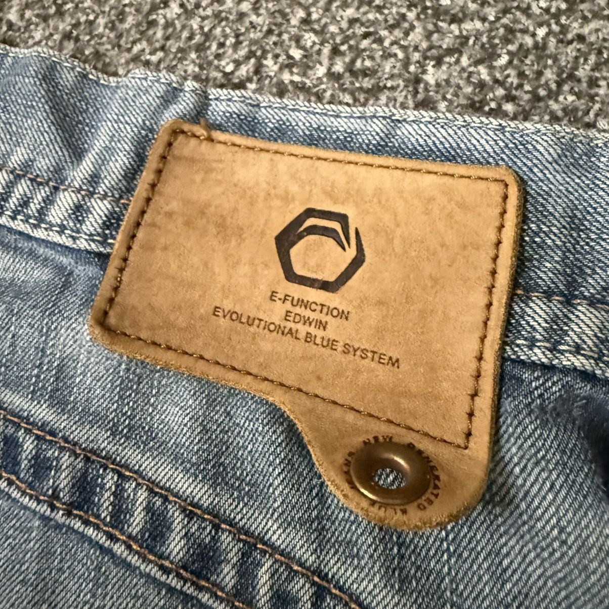 Affliction 🇯🇵 Vintage 90s Edwin Function Twisted Leg Distressed Denim Size US 34 / EU 50 - 7 Thumbnail