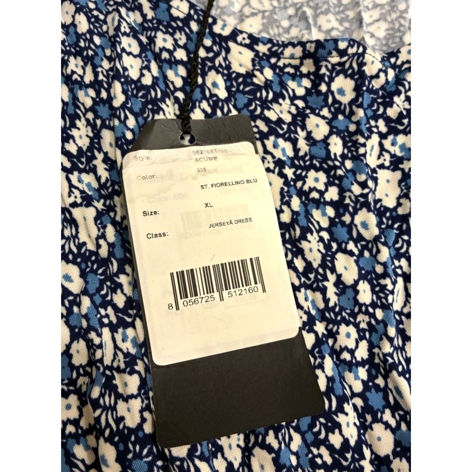 Max Mara Weekend Max Mara Acume Dress Floral Faux Wrap Midi A-Line XL Women’s Blue NWT Size XL / US 12-14 / IT 48-50 - 4 Thumbnail