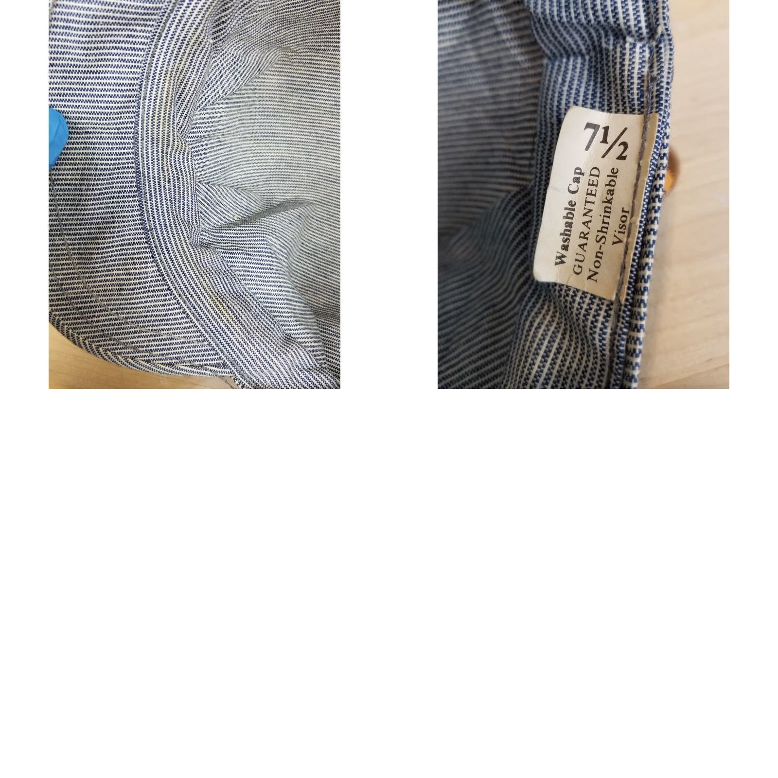 Vintage VINTAGE Unbranded Railroad Engineer Striped Hickory Hat Sz 7 1/2 Blue Cotton Cap Adults Boys Mens Womens Size ONE SIZE - 8 Thumbnail
