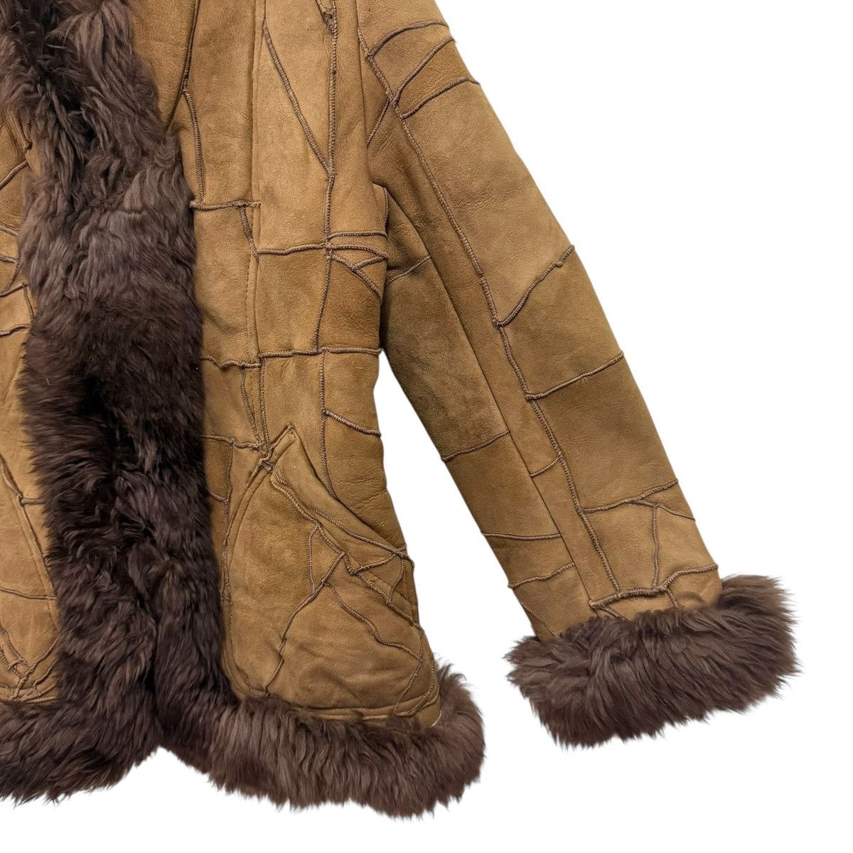 Issey Miyake Vintage Genuine Sheep Leather Fur Jacket Patchwork Size M / US 6-8 / IT 42-44 - 6 Thumbnail