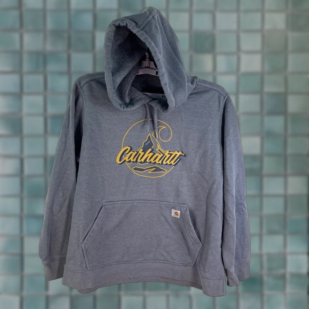 Carhartt Carhartt Hooded Pullover Sweatshirt Women 1X Gray Logo Knit Union Style Activewear Winter Fall Size XL / US 12-14 / IT 48-50 - 1 Thumbnail