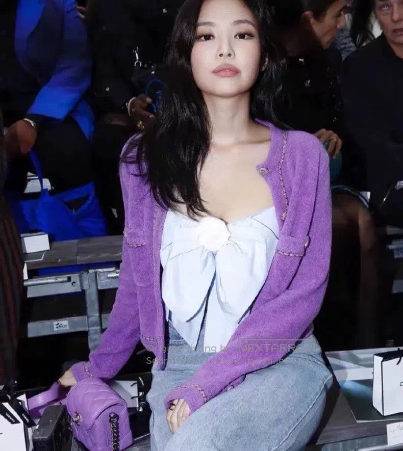 Chanel Chanel Purple cotton round-neck single-breasted long-sleev Size XS / US 0-2 / IT 36-38 - 8 Thumbnail