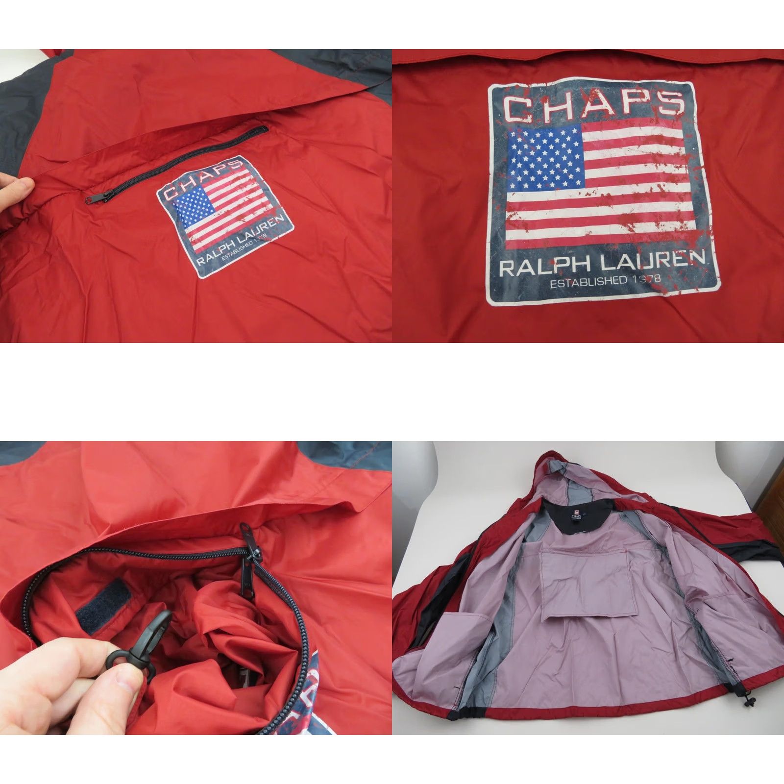 Polo Ralph Lauren VINTAGE Chaps Ralph Lauren Jacket Mens Large 90s Windbreaker 4th of July USA Flag Red Size US L / EU 52-54 / 3 - 8 Thumbnail