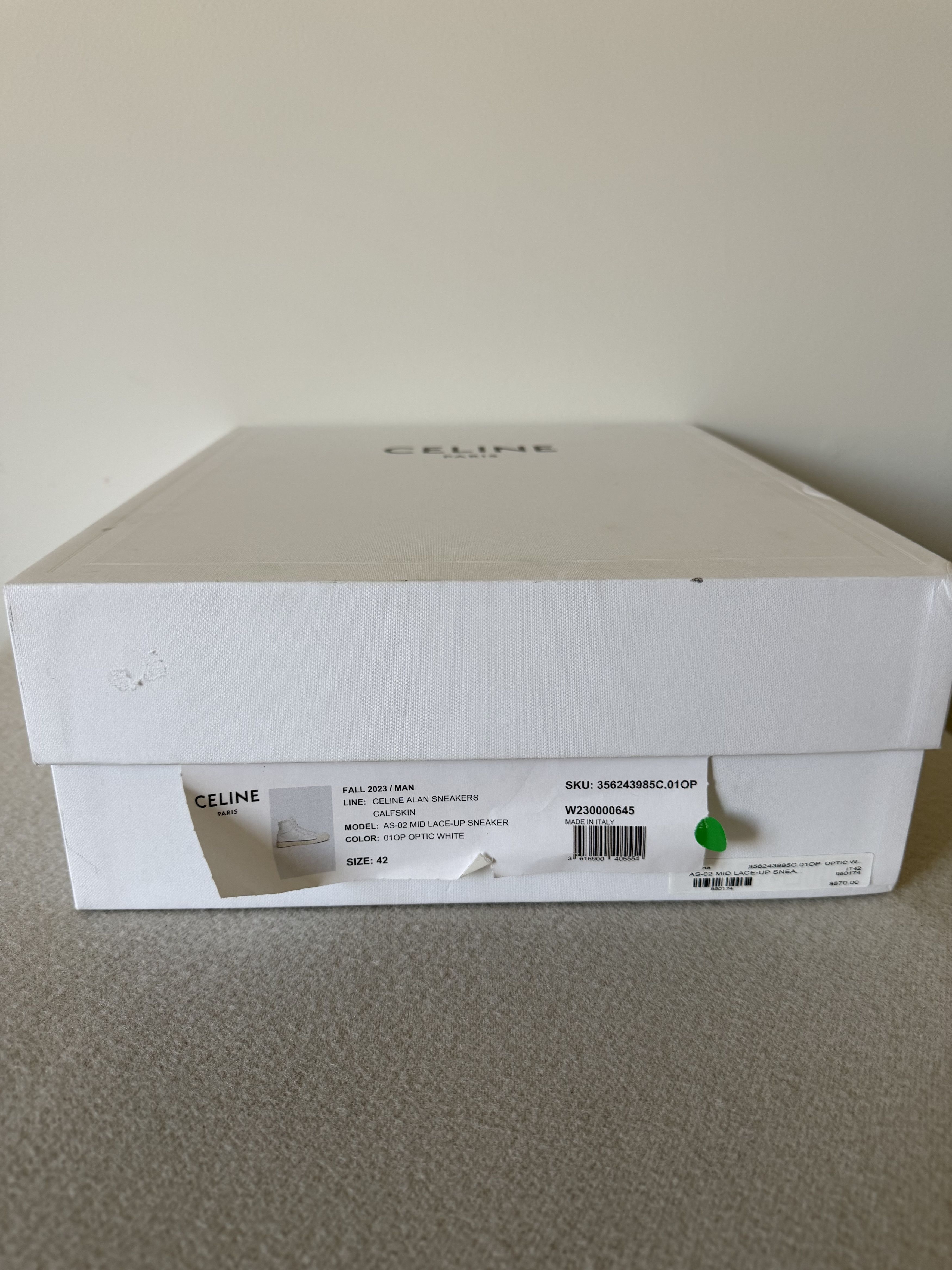 Celine Celine Alan AS-02 Mid Sneakers in White Calfskin Size US 9 / EU 42 - 8 Thumbnail