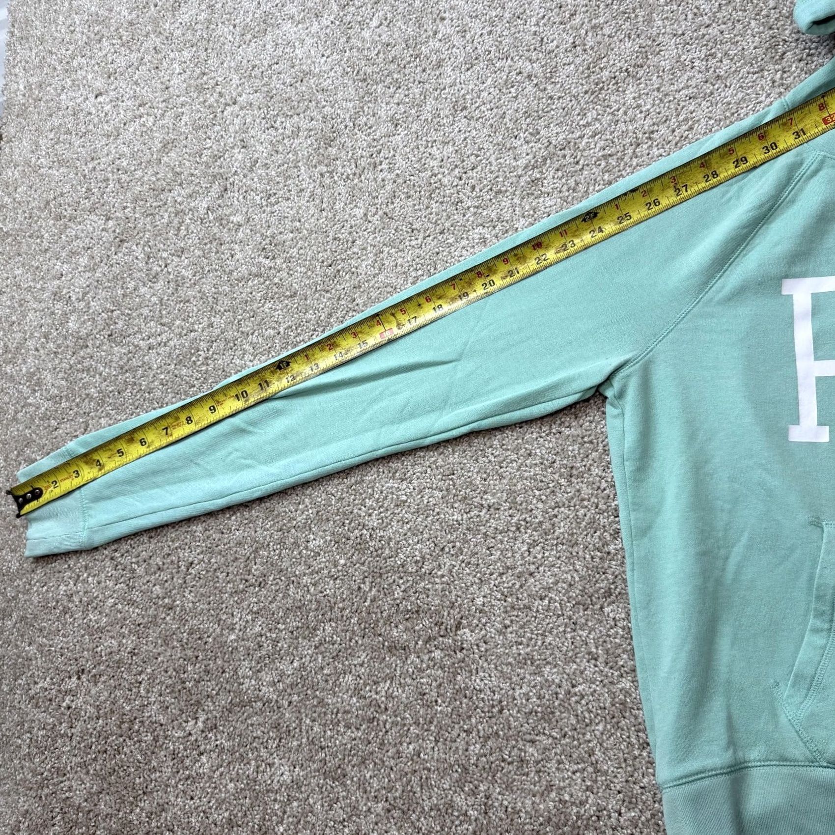 Pinko PINK Victoria's Secret Hoodie Womens Large Green Terry Raglan Pullover Logo Size L / US 10 / IT 46 - 7 Thumbnail