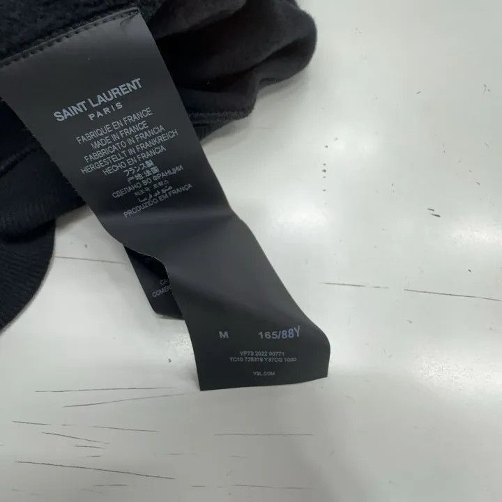 Saint Laurent Paris Saint Laurent Black Logo Embroidered Hoodie -2507 Size M / US 6-8 / IT 42-44 - 3 Thumbnail