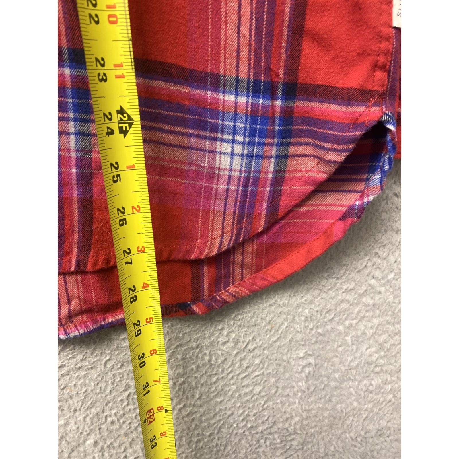 Orvis Orvis Shirt Womens L Red Purple White Plaid Button Up Outdoors Ladies 102-16 Red Button Collared Casual All Seasons Pockets Cotton Polyester Spandex Size L / US 10 / IT 46 - 6 Thumbnail