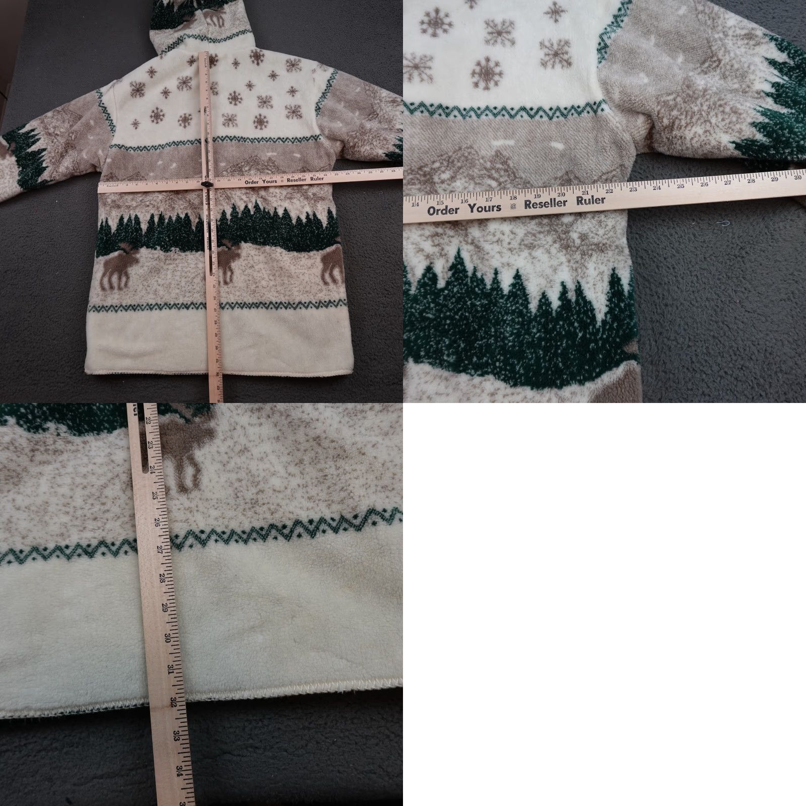 Vintage Denali Coat Womens Medium White Fleece Hooded Toggle Moose Print Lined Parka Button Pocket Swing Size M / US 6-8 / IT 42-44 - 8 Thumbnail