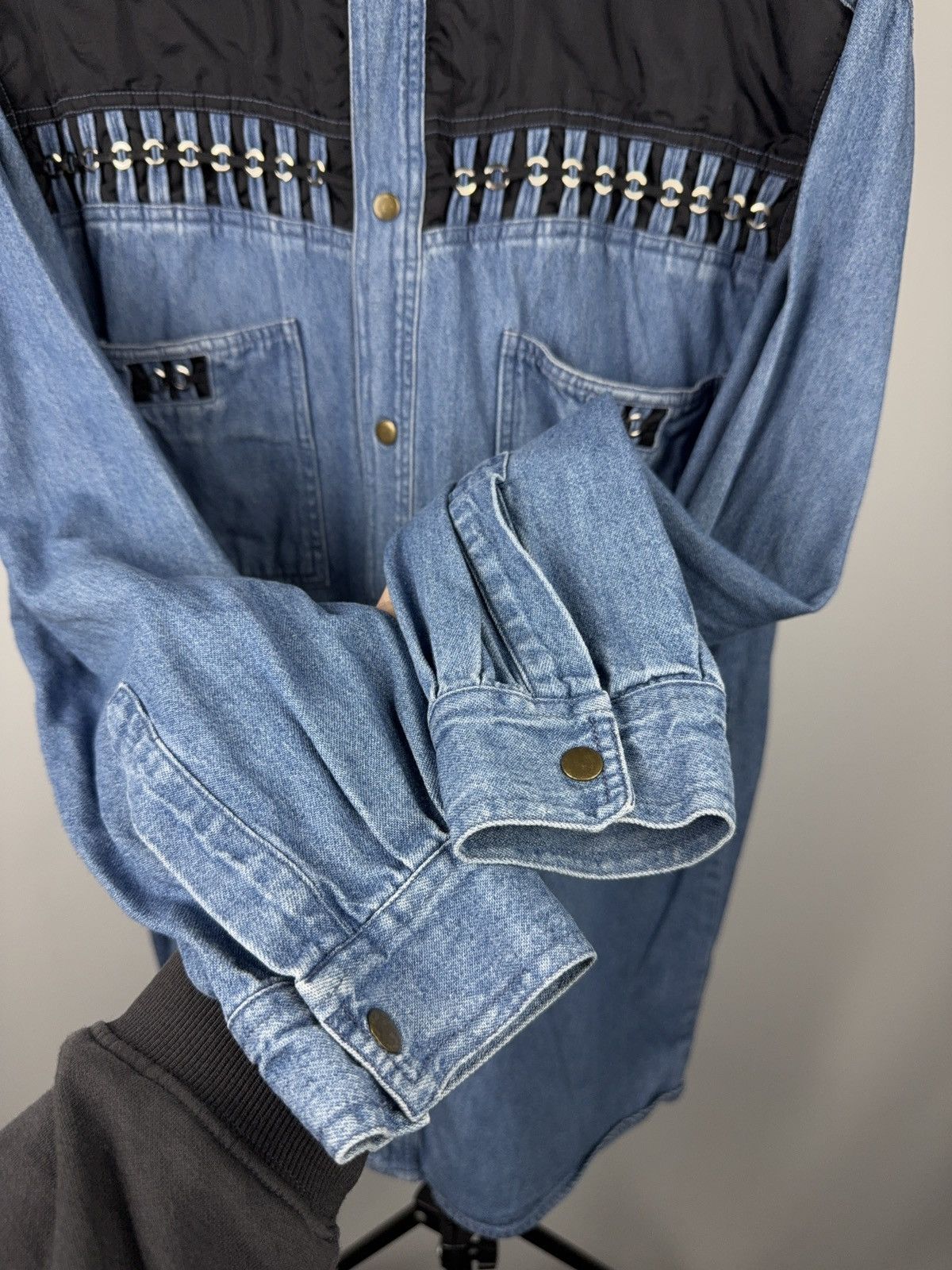 Vintage 90s Vintage Jacques Lorant Denim Cowboy Western Chain Shirt Size US XL / EU 56 / 4 - 15 Thumbnail