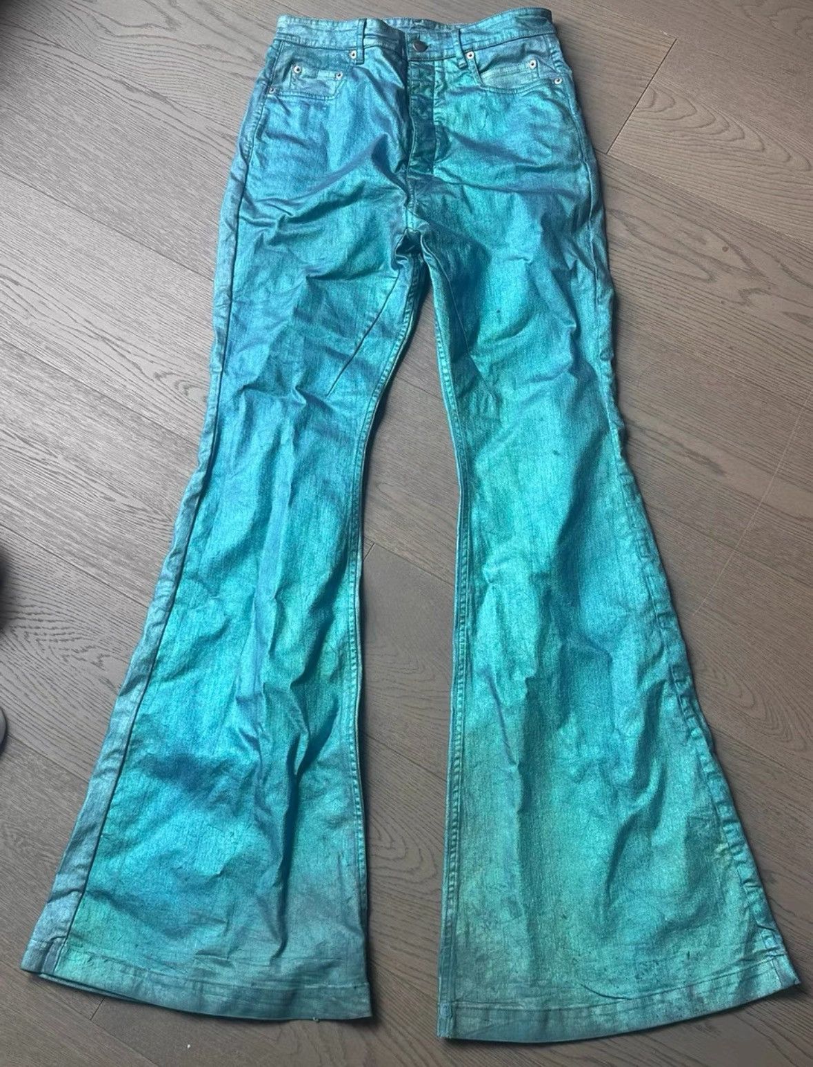 Rick Owens Rick Owens Men's Laser Jeans Wide-leg Pants-2505 Size US 29 - 1 Thumbnail
