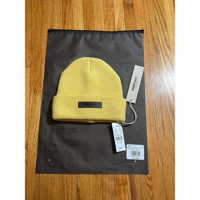 Fear of God Fear Of God Essentials Beanie Skully Hat Light Tuscan Yellow Grailed