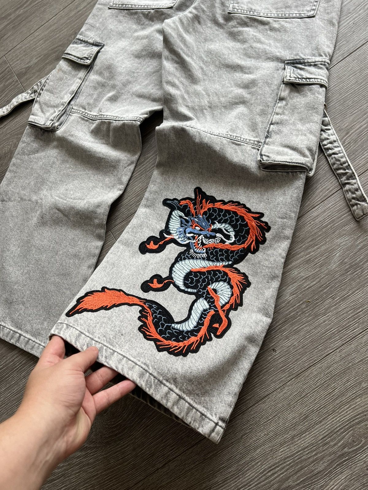 Vintage Vintage Y2K Dragon Baggy Jeans Cargo Pants Wide Leg Size US 30 / EU 46 - 6 Thumbnail