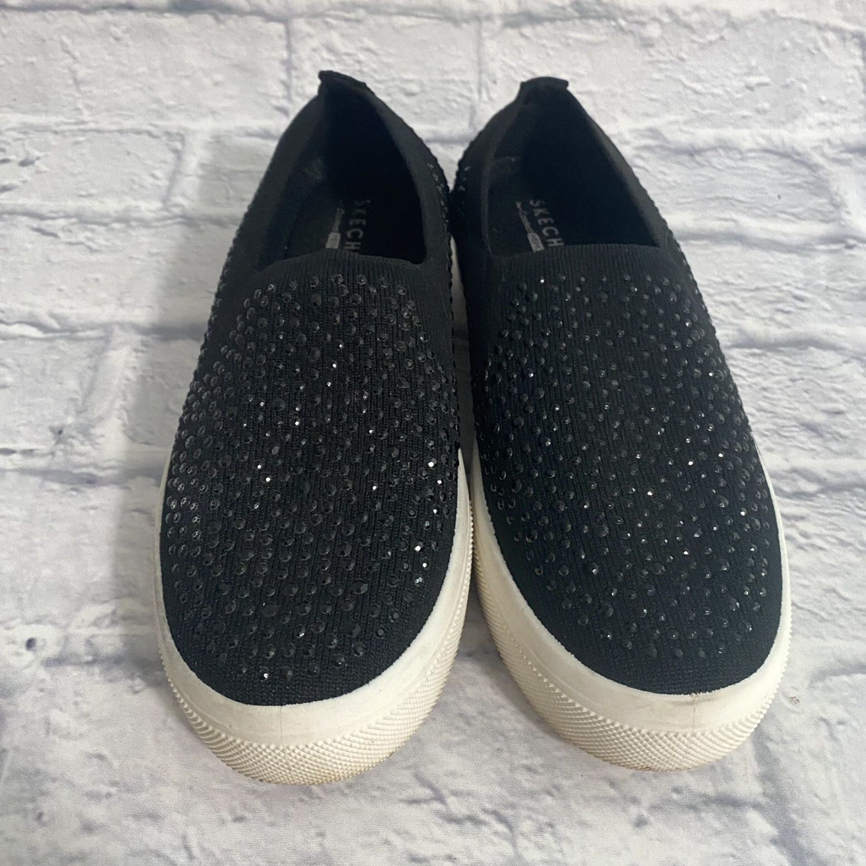 SKECHERS Skechers Poppy Studded Affair 73913 Slip On Knit Sneakers Women's Sz 7.5 Black Size US 5 / IT 35 - 5 Thumbnail