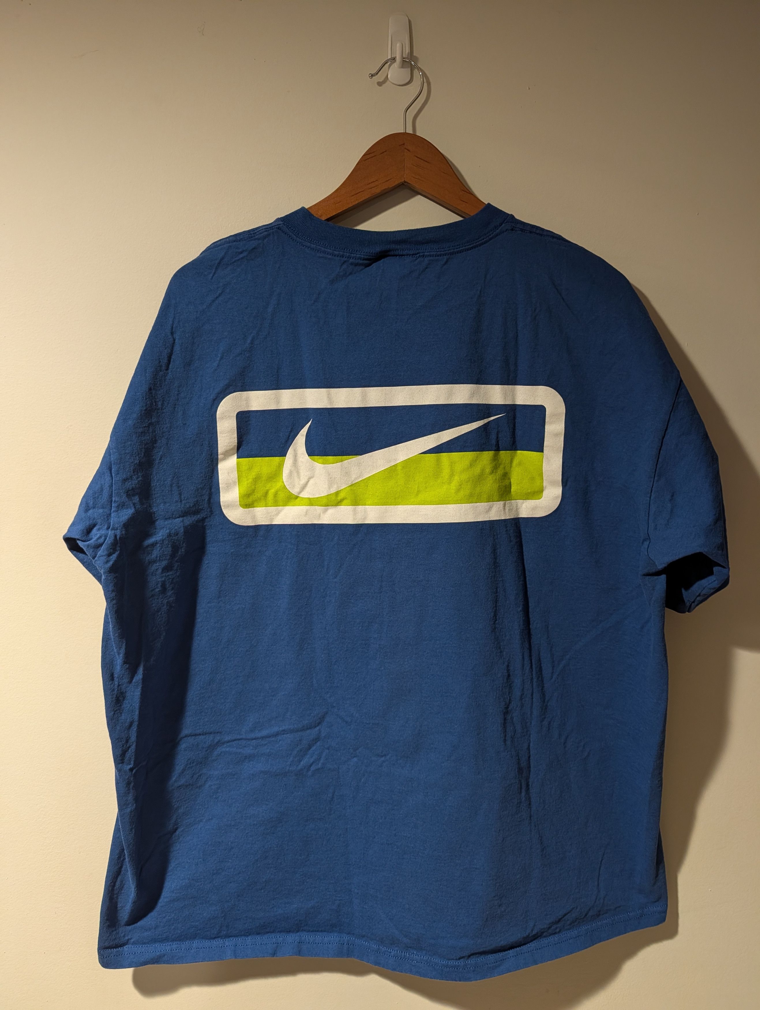Nike Vintage 90s Nike Big Swoosh T Shirt XL Made USA Block Logo Size US XL / EU 56 / 4 - 5 Thumbnail
