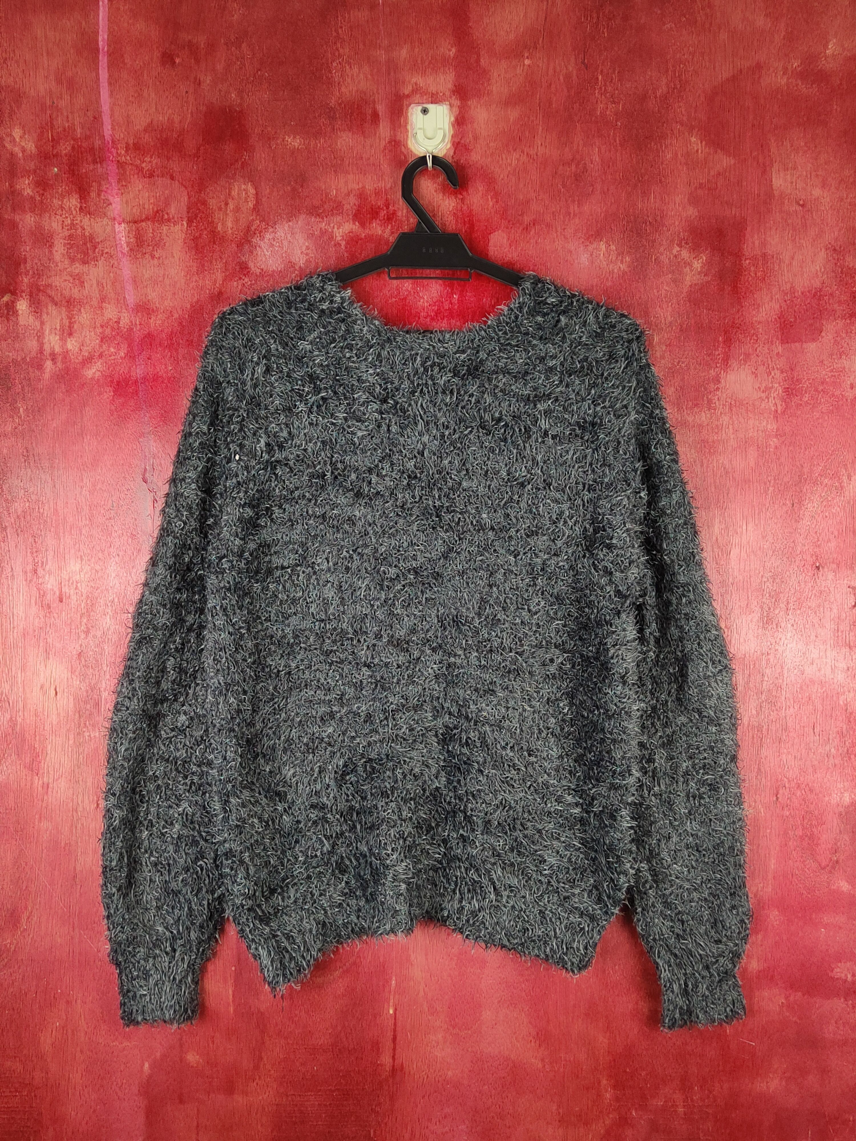 Vintage Dirz Black Shag Shaggy Fur Mohair Knitwear #S1961 Size L / US 10 / IT 46 - 7 Thumbnail