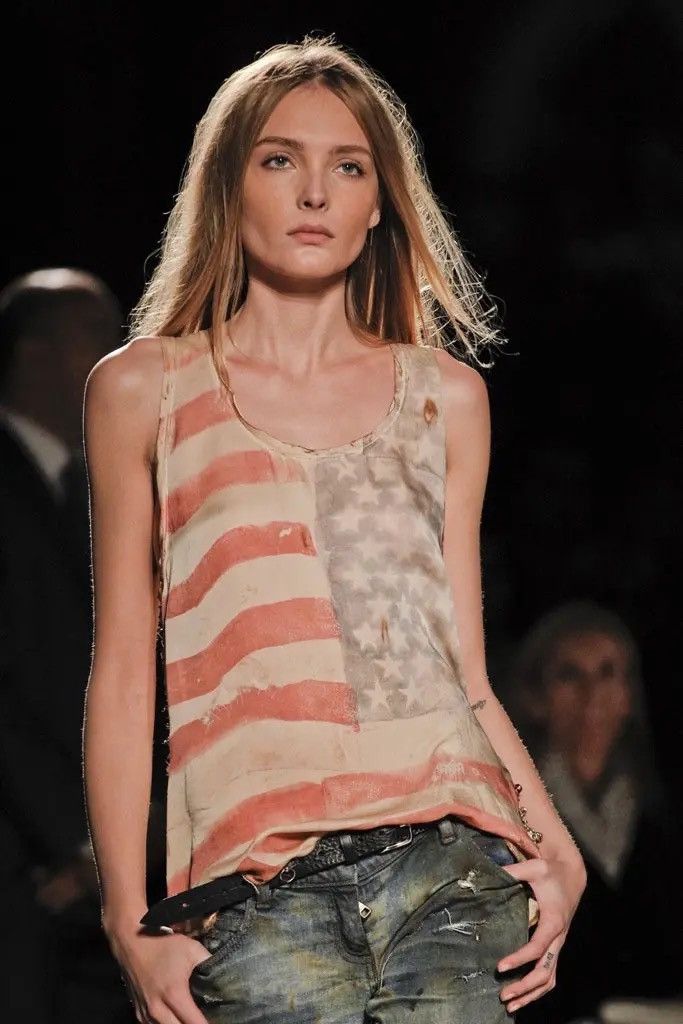 Balmain Archive Balmain SS11 American Flag Tank Top Safety Pin
