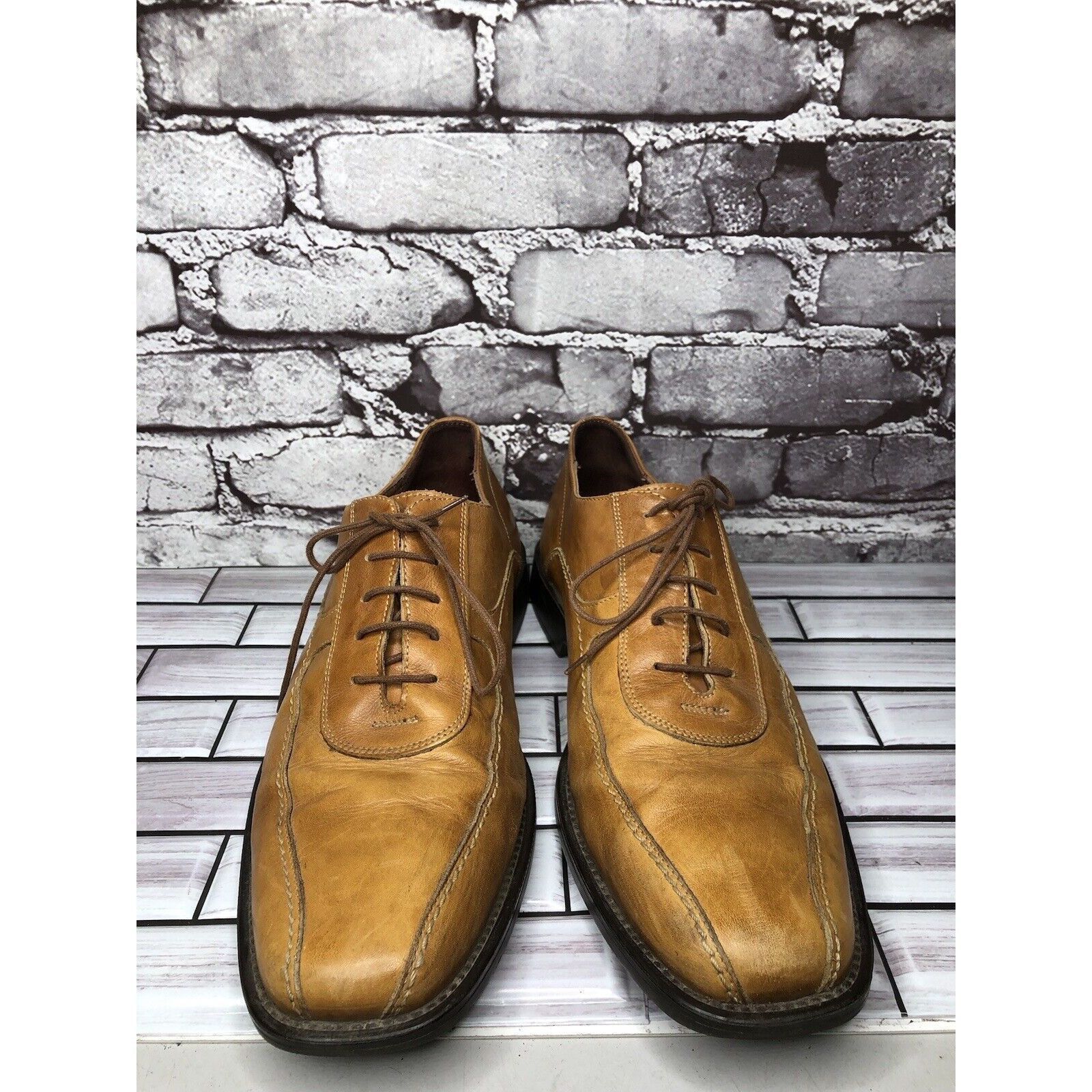 Johnston & Murphy Johnston & Murphy Tan Brown Leather Bicycle Toe Oxfords Shoe Size US 11.5 / EU 44-45 - 17 Thumbnail