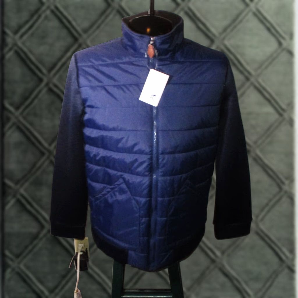KNOSS Men's Jacket Size L Blue Full Zip Insulated Hybrid Puffer NWT