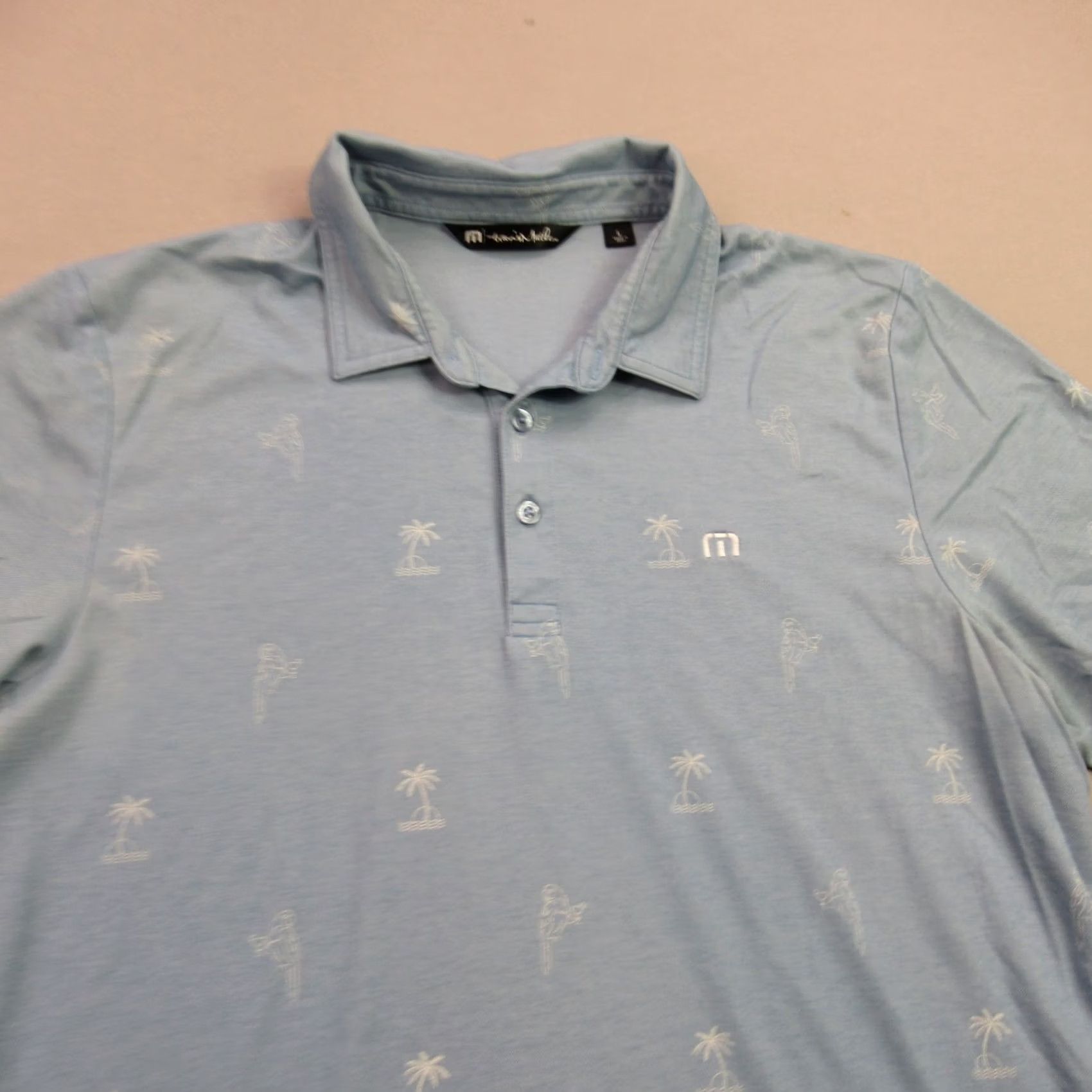 TravisMathew Travis Mathew Polo Golf Shirt Mens Large Short Sleeve Lightweight Outdoors Blue Size US L / EU 52-54 / 3 - 3 Thumbnail