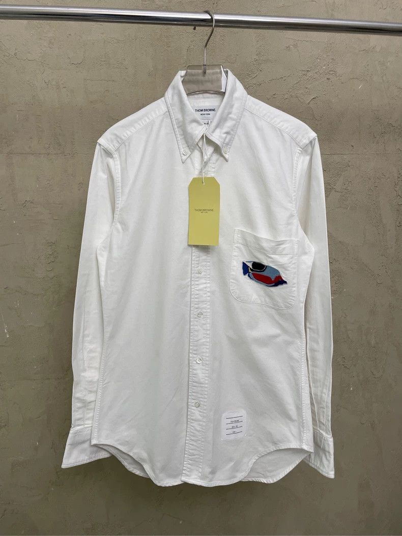 Thom Browne Thom Browne size1 White pocket embroidered tropical fish lo Size US S / EU 44-46 / 1 - 3 Thumbnail
