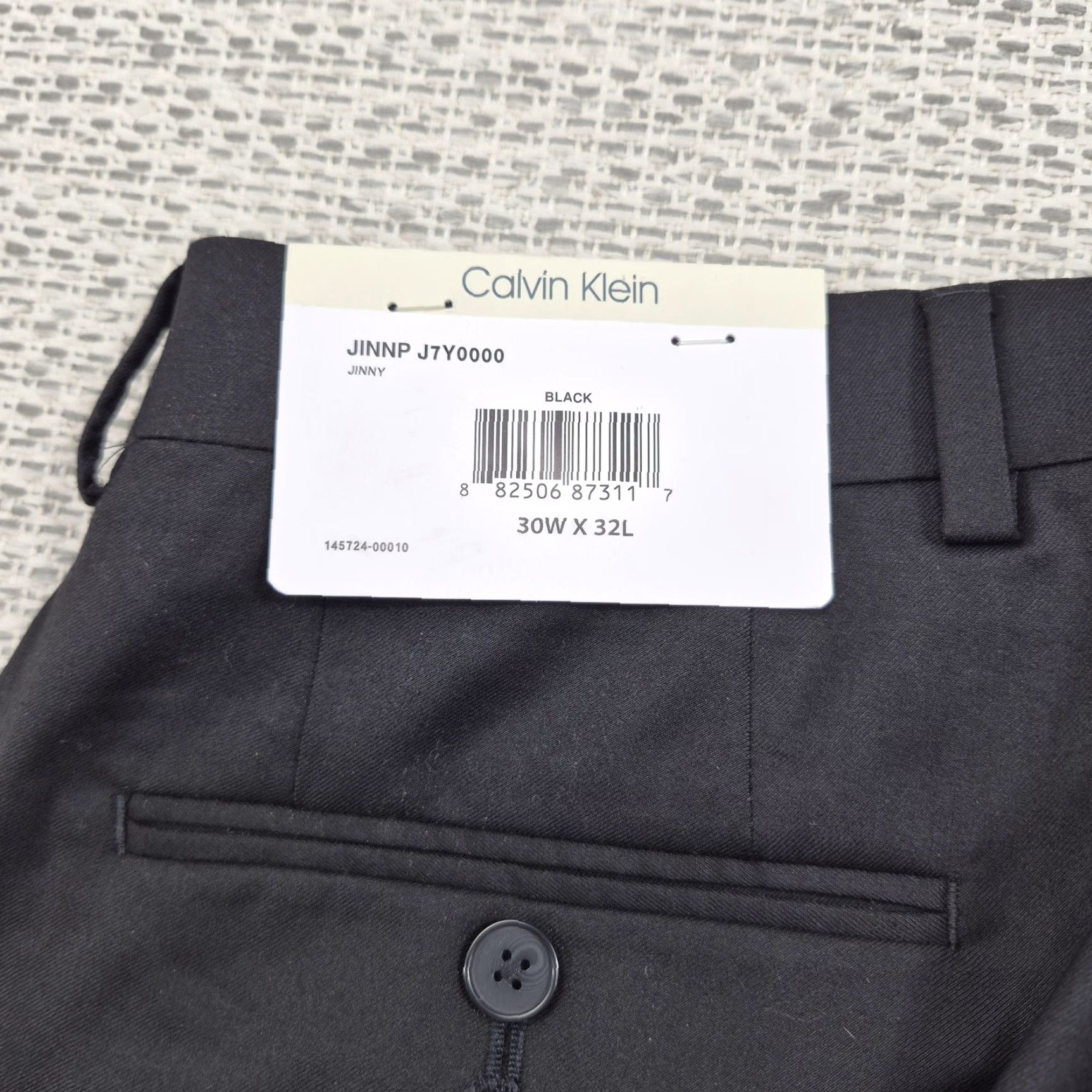 Calvin Klein Calvin Klein Dress Pants Mens 30x32 Black Flat Front Stretch Business Formal Dress PantsMens 30W 32L Black Regular Fit Straight Leg Formal Wear" Size US 30 / EU 46 - 4 Thumbnail