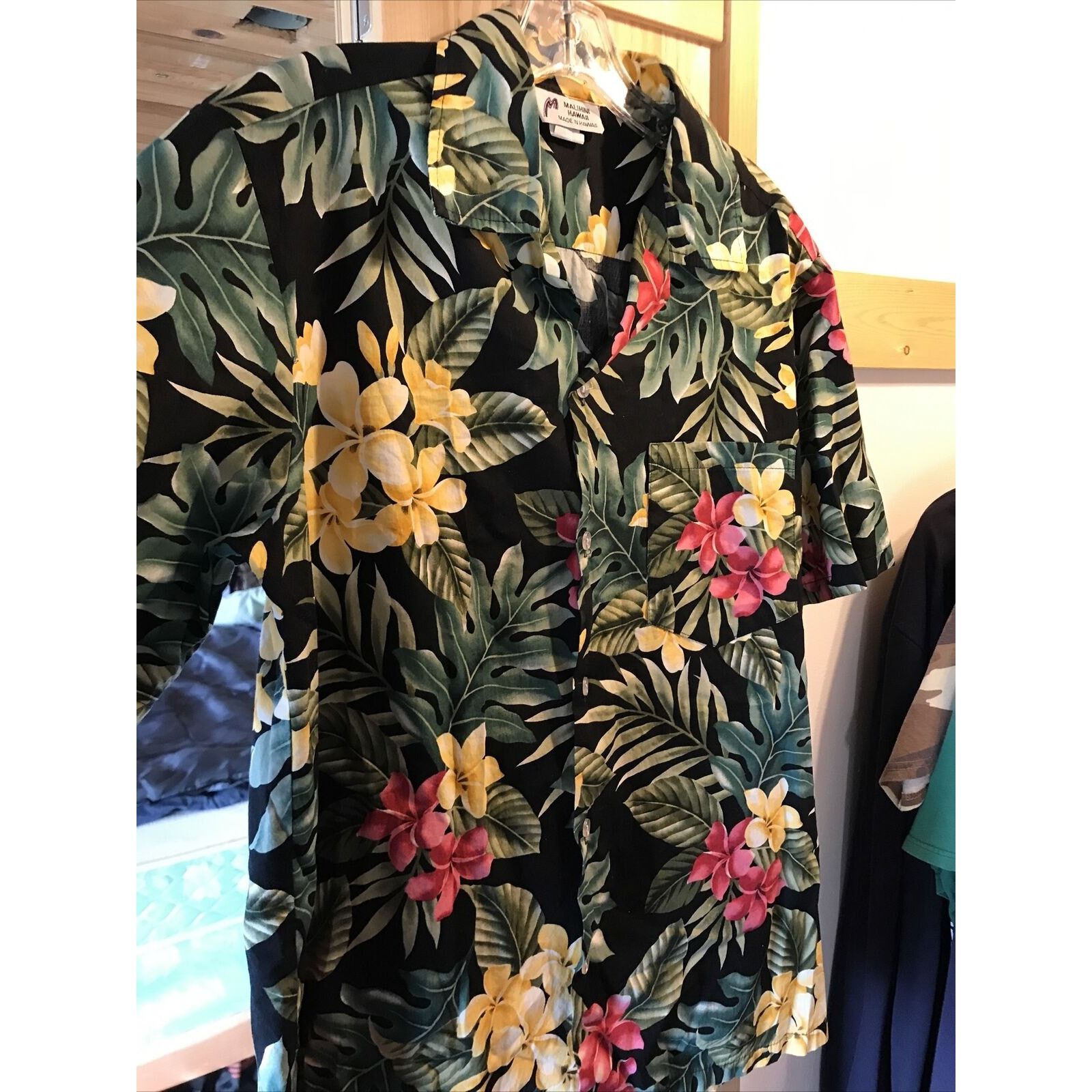 Other Malihini VTG Men L Black Floral Button Cotton Hawaiian Shirt Size US L / EU 52-54 / 3 - 4 Thumbnail