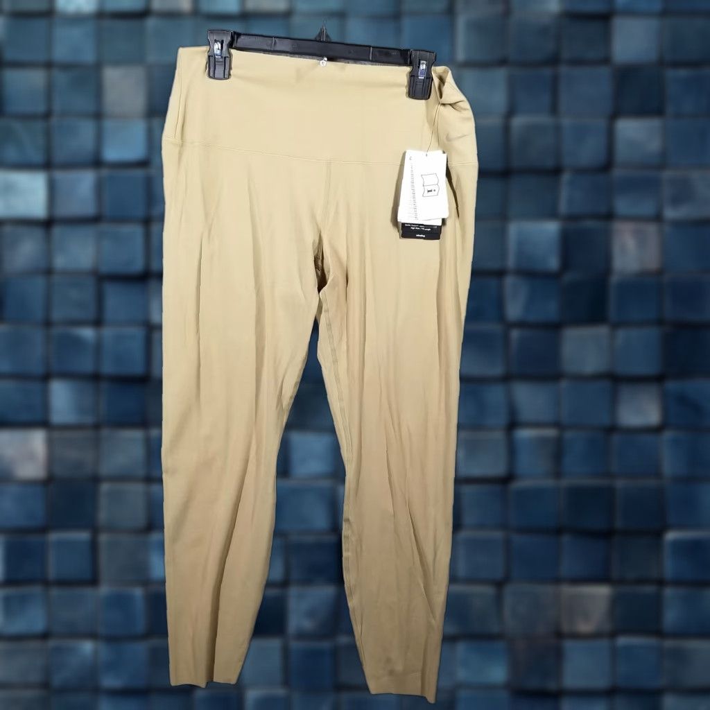 Nike Nike Women's Leggings XL High Waist 7/8 Ankle Yoga Activewear Beige Nylon Spandex Dri-FIT Size 40" / US 18 - 1 Thumbnail