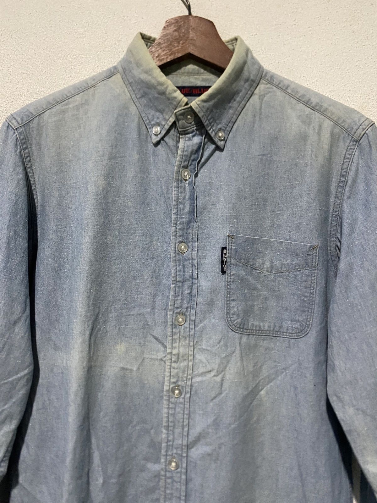 Blue Blue Japan × Japanese Brand Blue Blue Long Sleeve Shirt Button Up Size US M / EU 48-50 / 2 - 3 Thumbnail