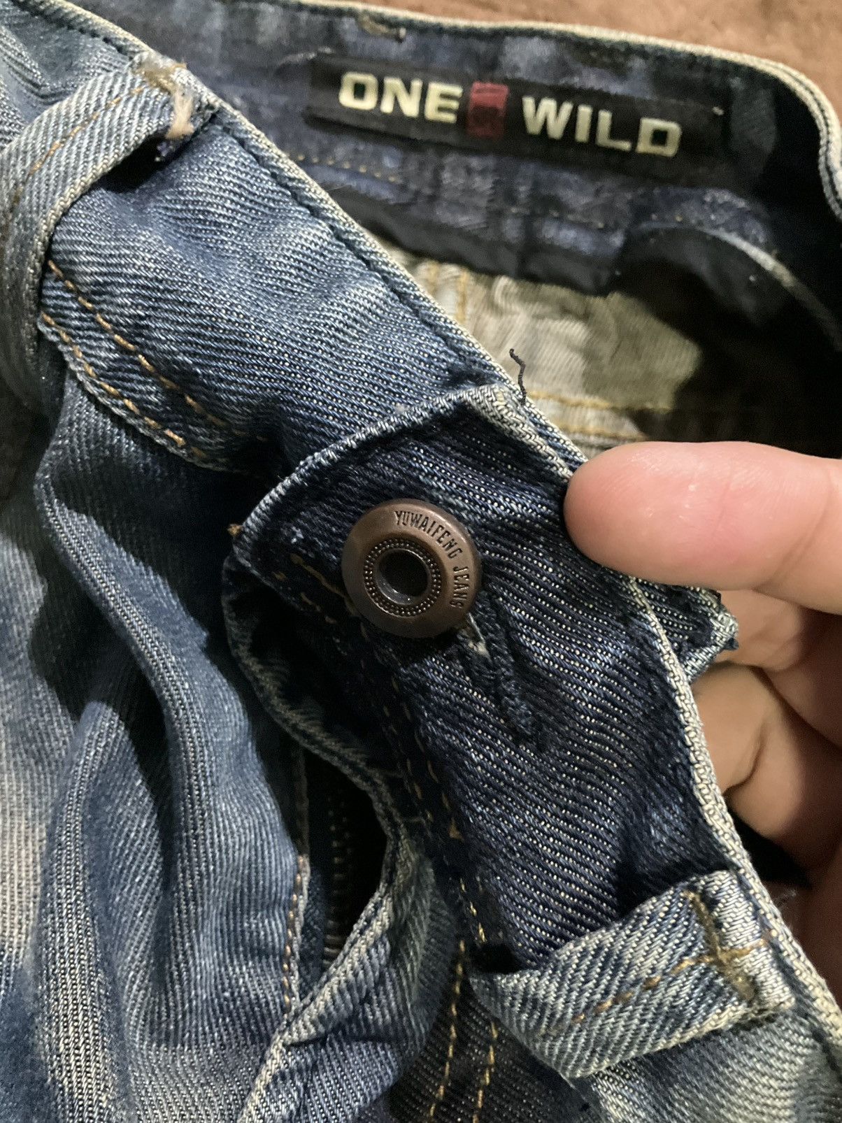 Japanese Brand ONE WILD Baggy Fit Denim Jeans Vintage Y2K Size US 30 / EU 46 - 8 Thumbnail