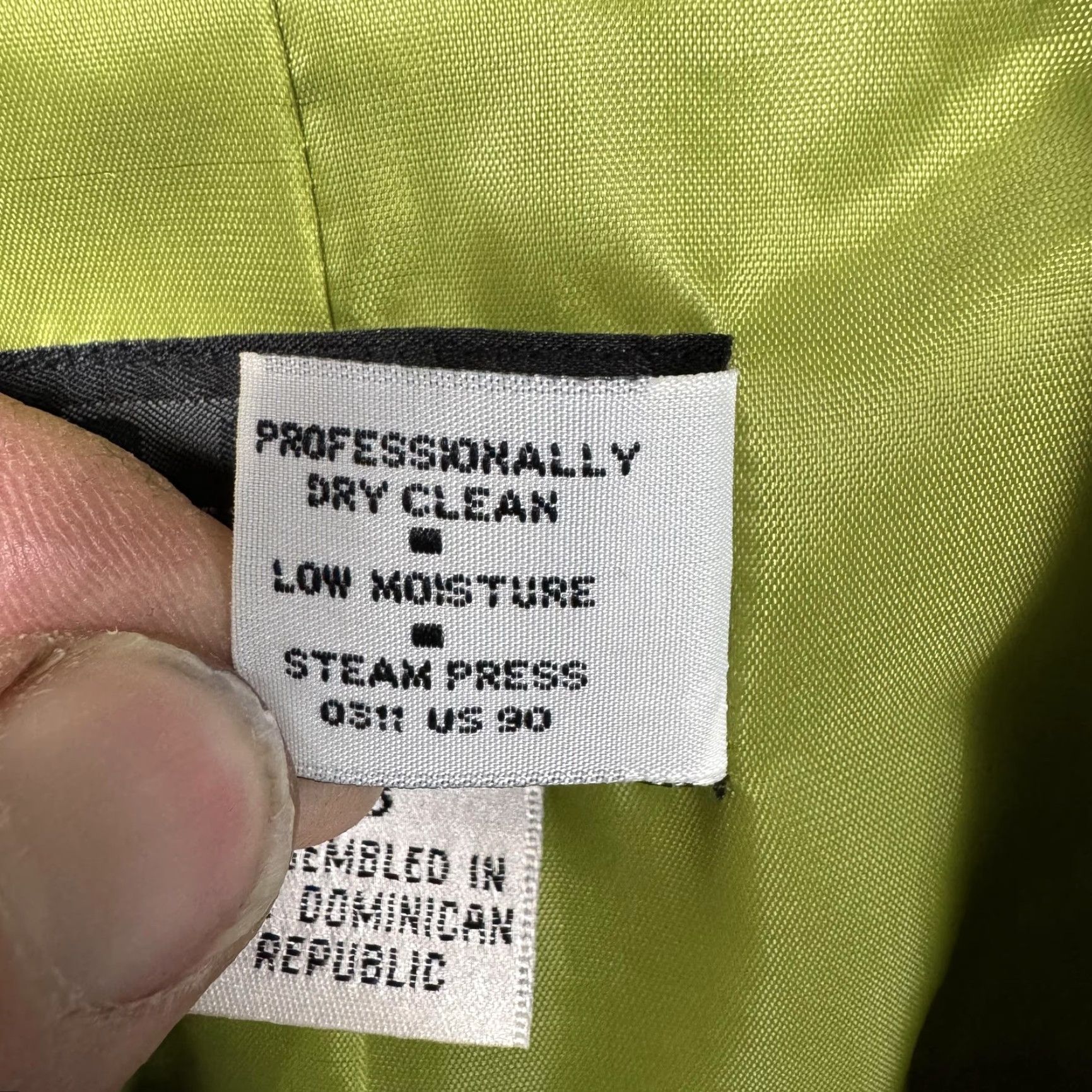 Doublet VINTAGE Requirements Blazer Womens 8 Lime Green Wool Double Breasted Notch Lapel Long Sleeve Tailored Bodice Size M / US 6-8 / IT 42-44 - 6 Thumbnail