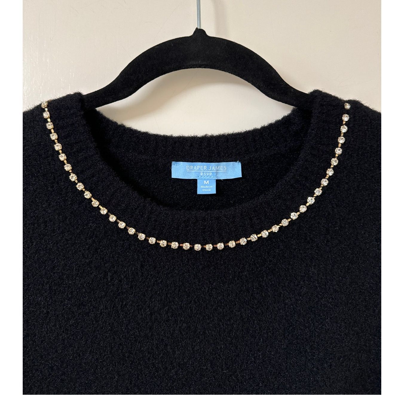 Other NWT Draper James RSVP Medium Rhinestones Black Sweater Top Size M / US 6-8 / IT 42-44 - 2 Thumbnail