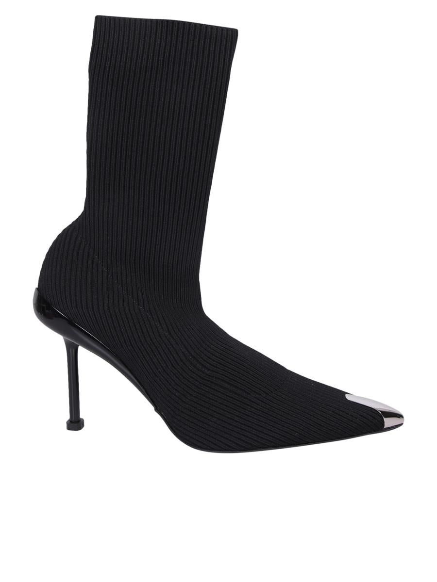 Alexander McQueen o1w1db10925 Slash Knit Boot in Black/Silver Size US 8 / IT 38 - 1 Thumbnail